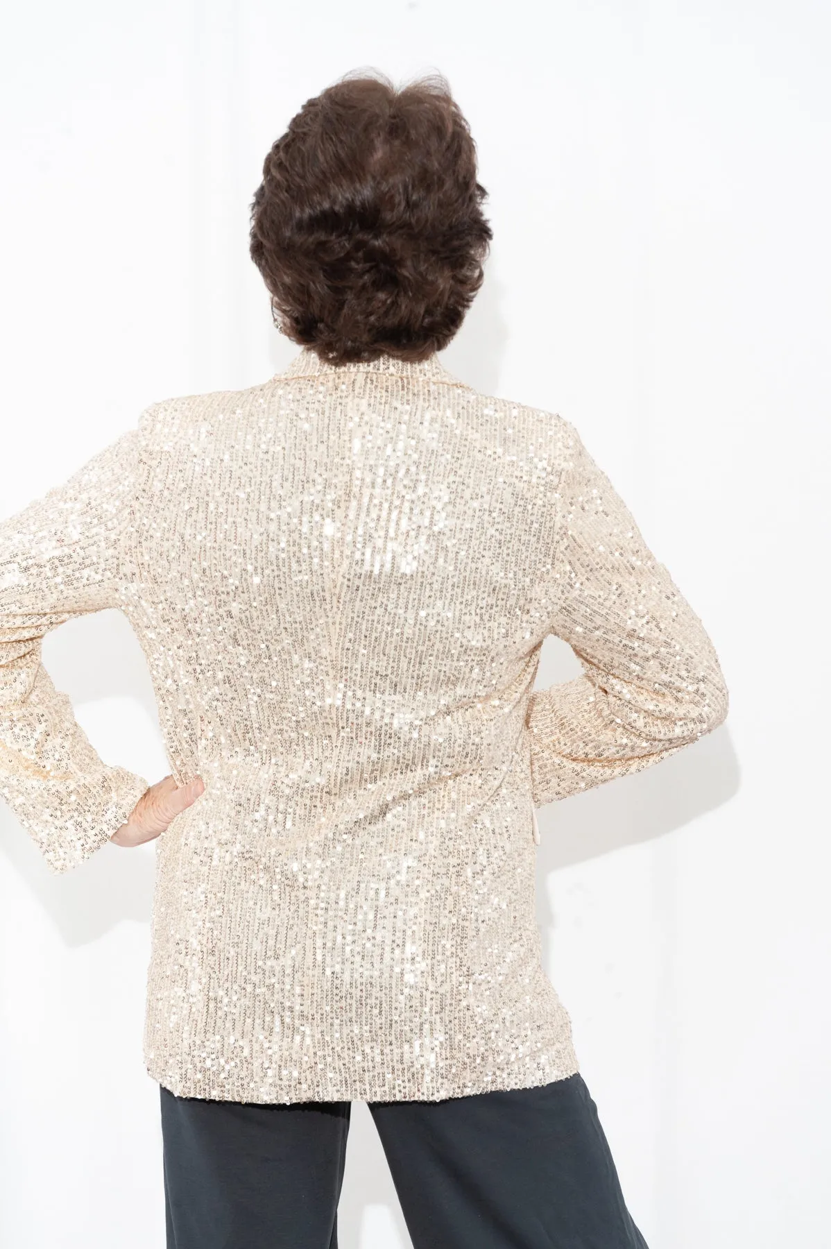 092- To The Way Champagne Sequin Jacket