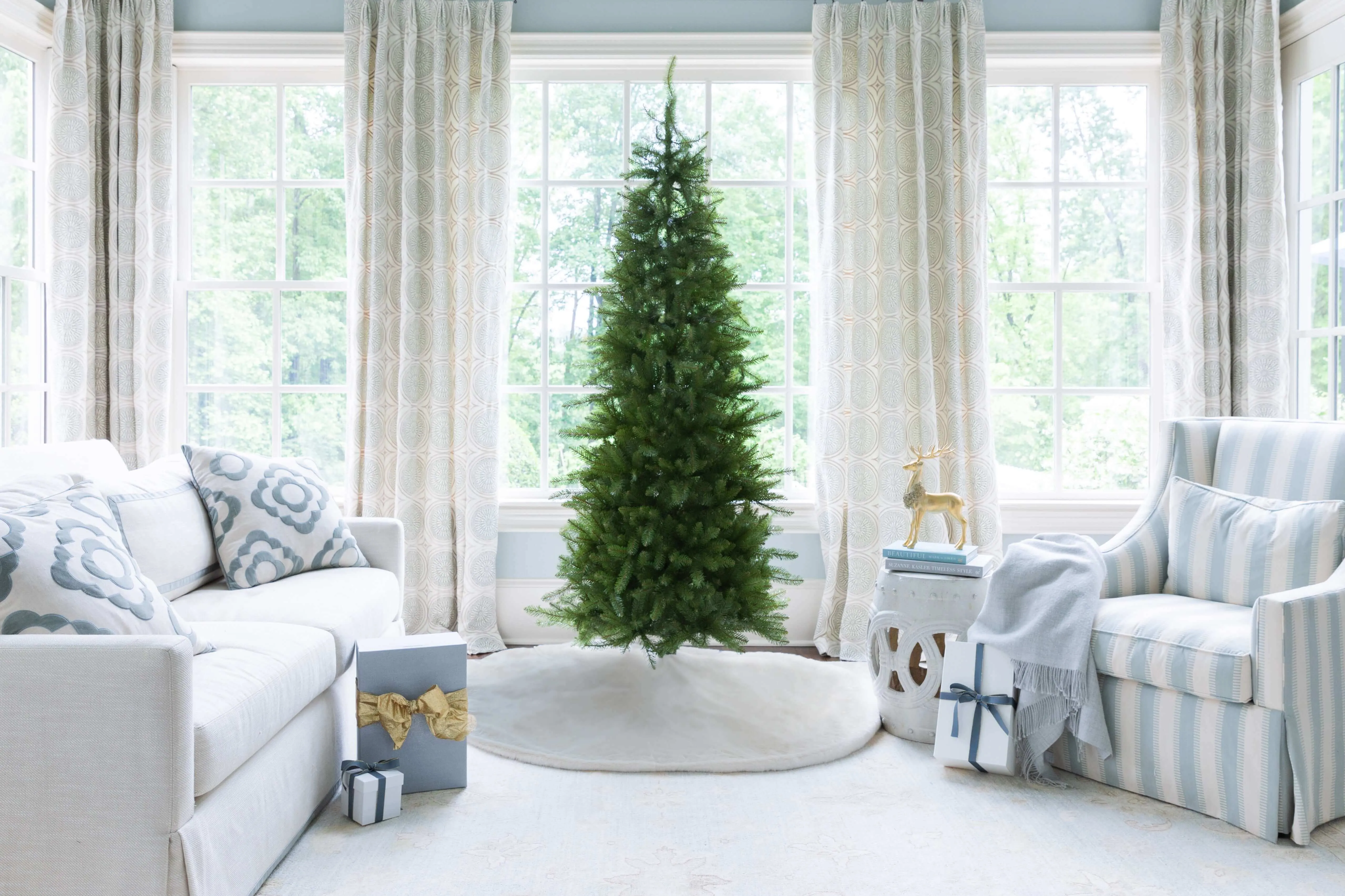 6.5' Yorkshire Fir Slim Artificial Christmas Tree Unlit