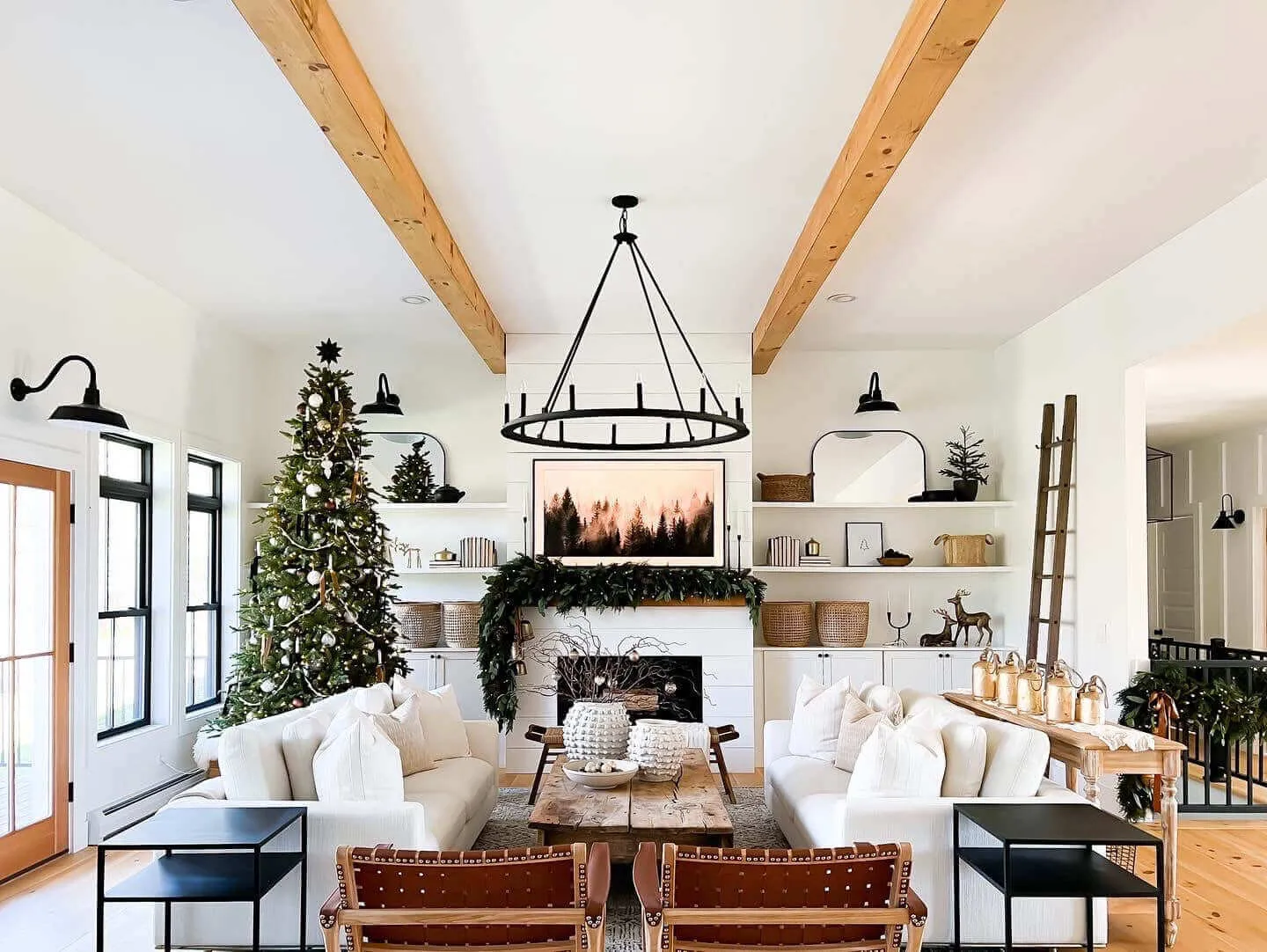 7.5' Alpine Fir Slim Artificial Christmas Tree 650 Warm White LED Lights