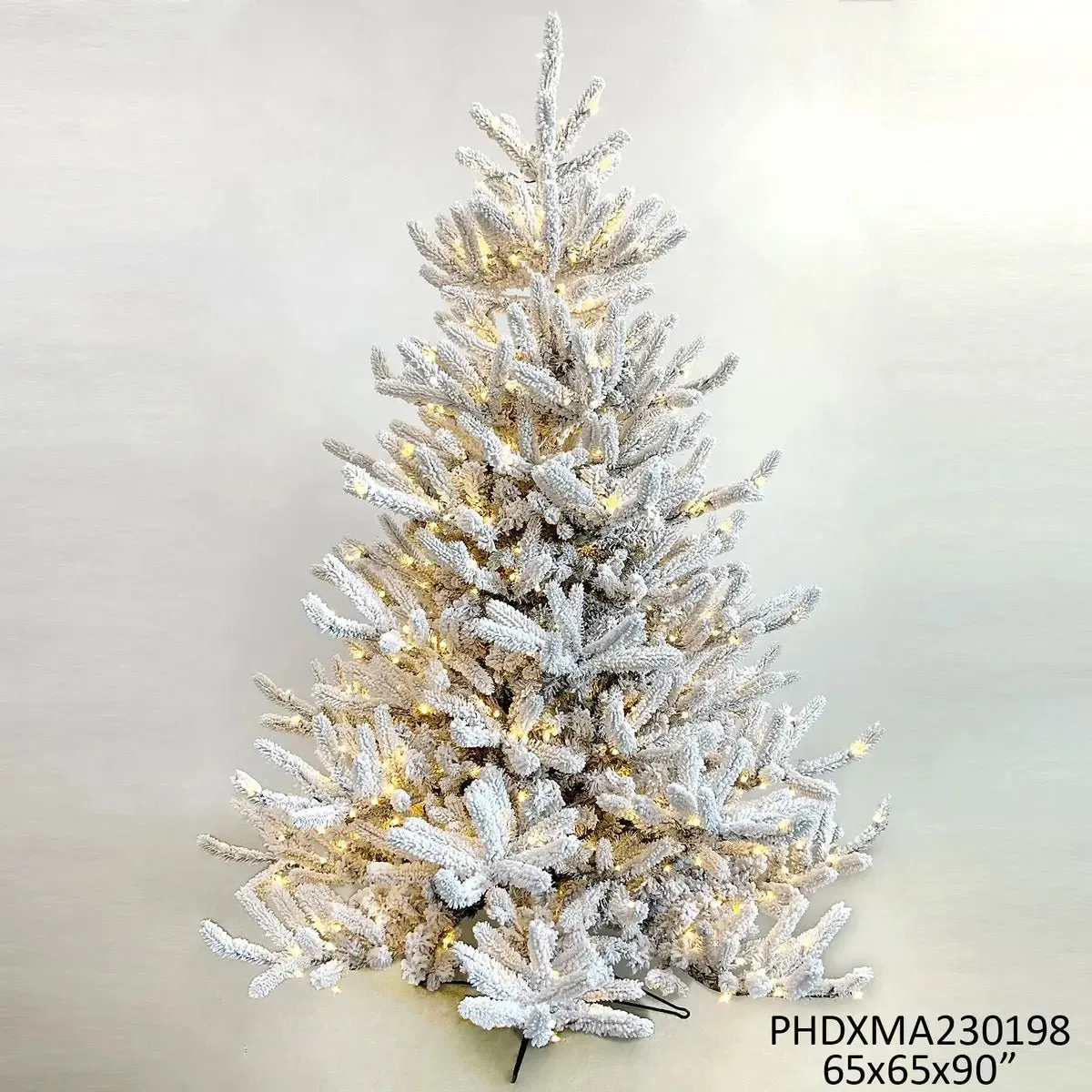 7.5' Flock Balsam Fir Tree With Lights