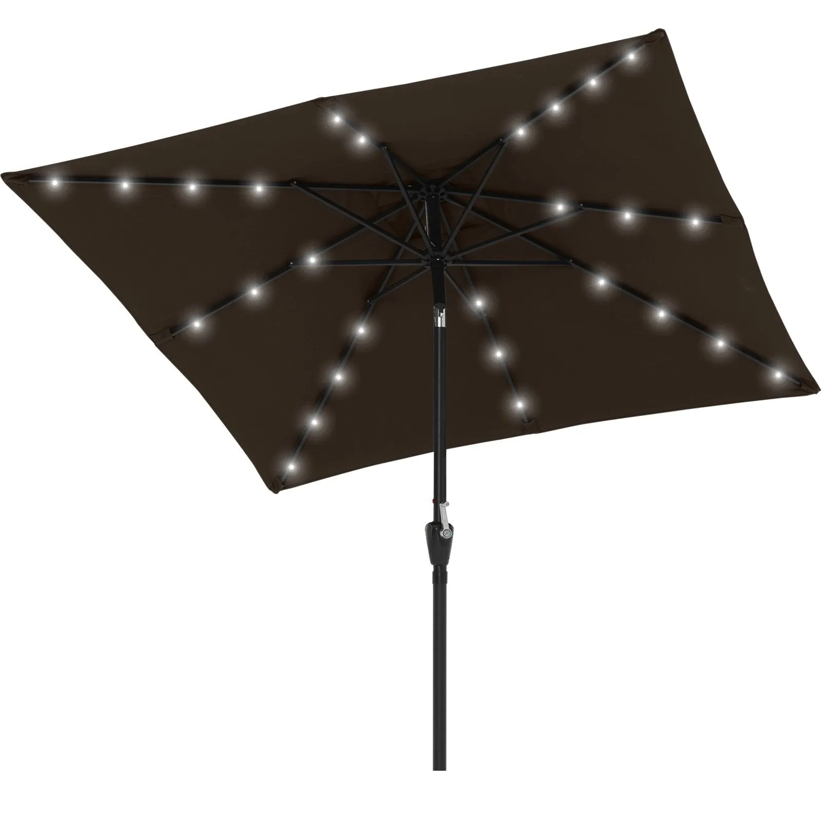 ABCCANOPY Outdoor Square Solar Powered Patio Umbrella with 28 LED Lights