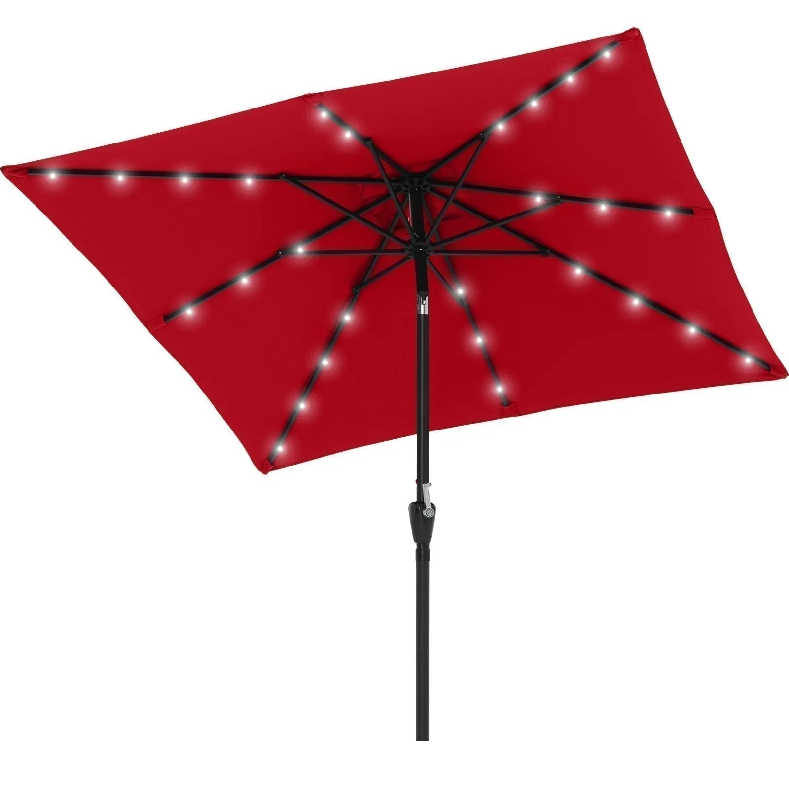 ABCCANOPY Outdoor Square Solar Powered Patio Umbrella with 28 LED Lights