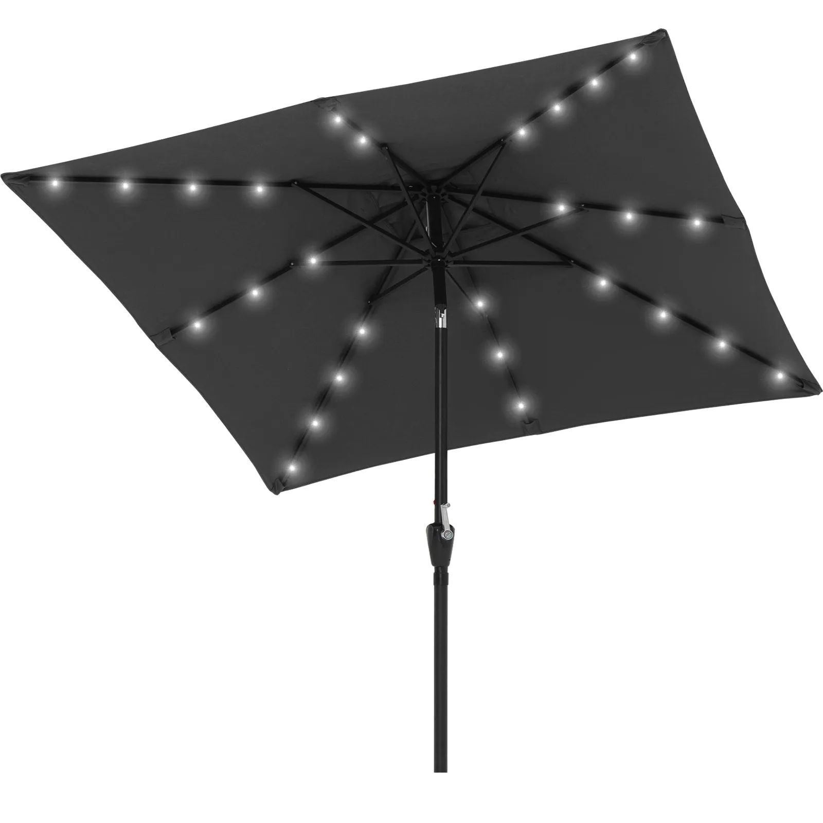 ABCCANOPY Outdoor Square Solar Powered Patio Umbrella with 28 LED Lights