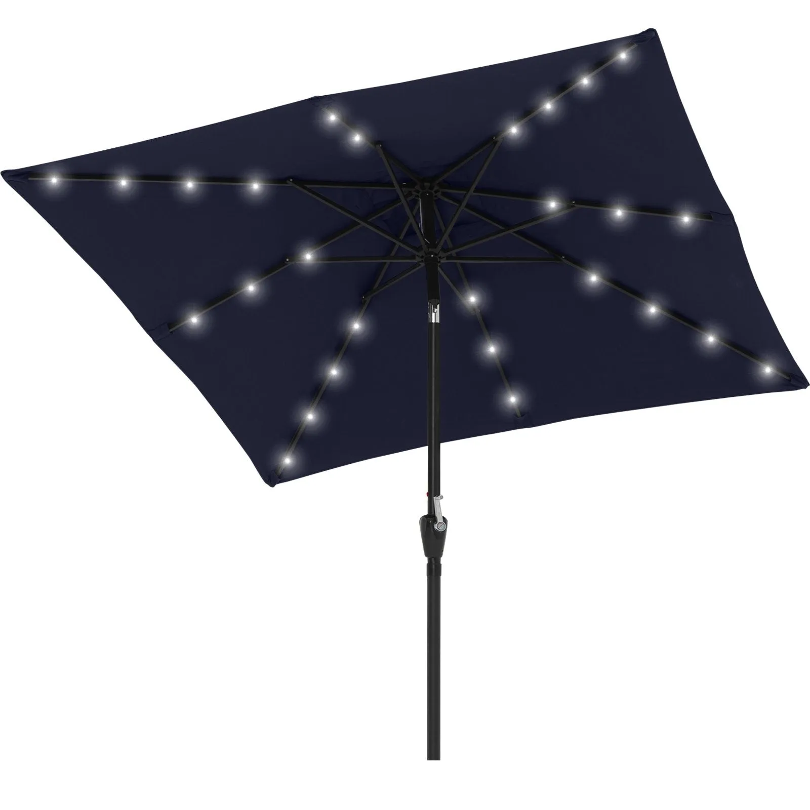 ABCCANOPY Outdoor Square Solar Powered Patio Umbrella with 28 LED Lights