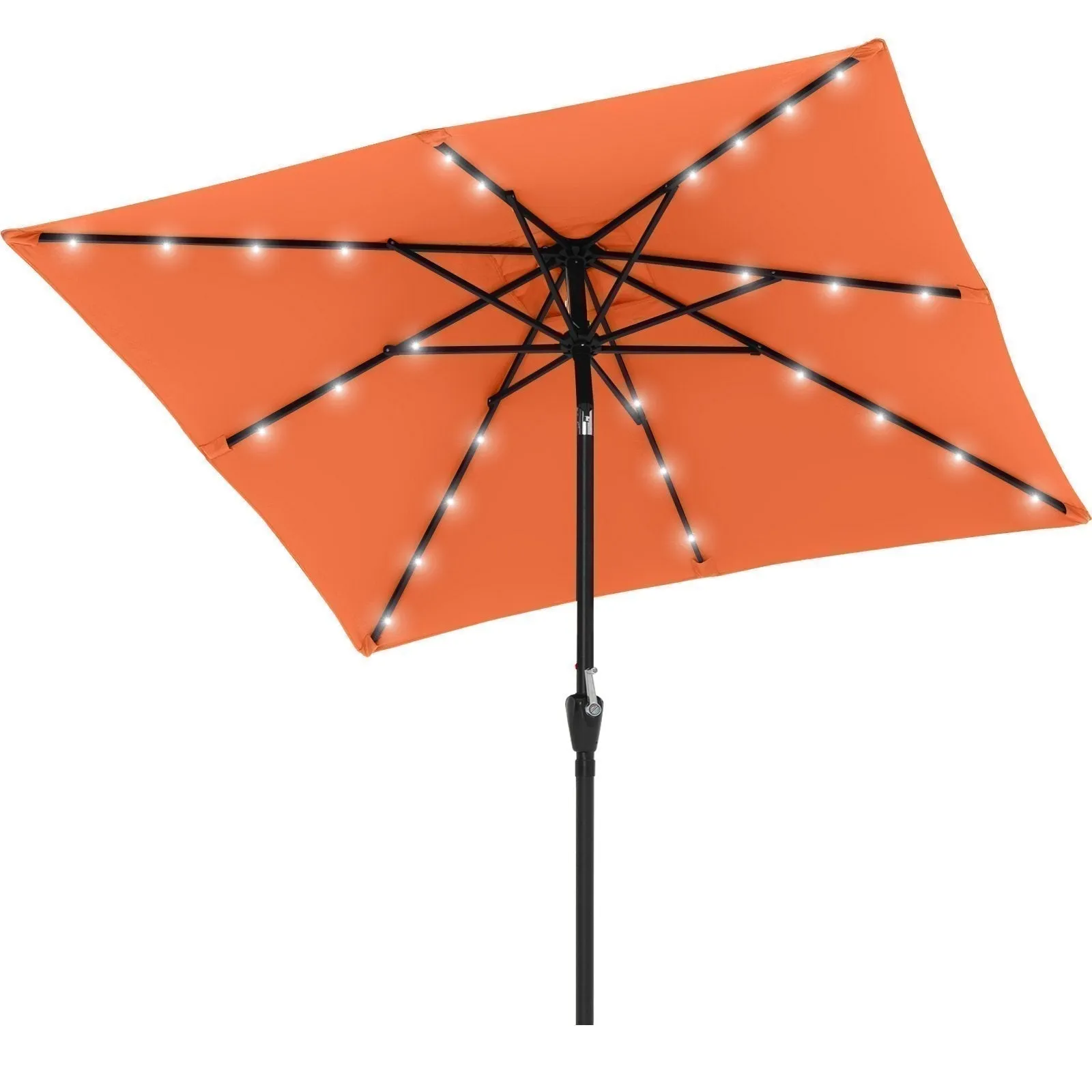 ABCCANOPY Outdoor Square Solar Powered Patio Umbrella with 28 LED Lights