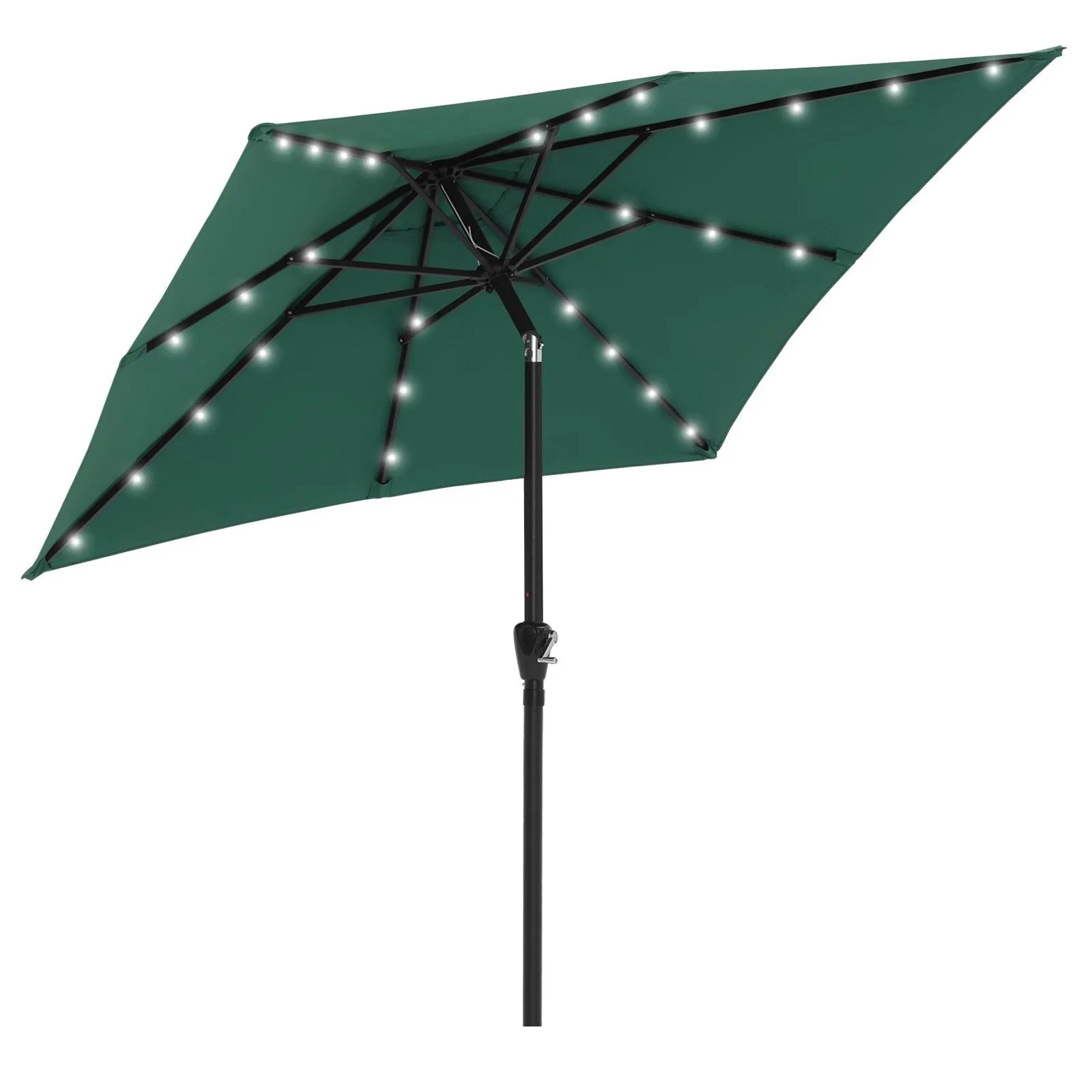 ABCCANOPY Outdoor Square Solar Powered Patio Umbrella with 28 LED Lights