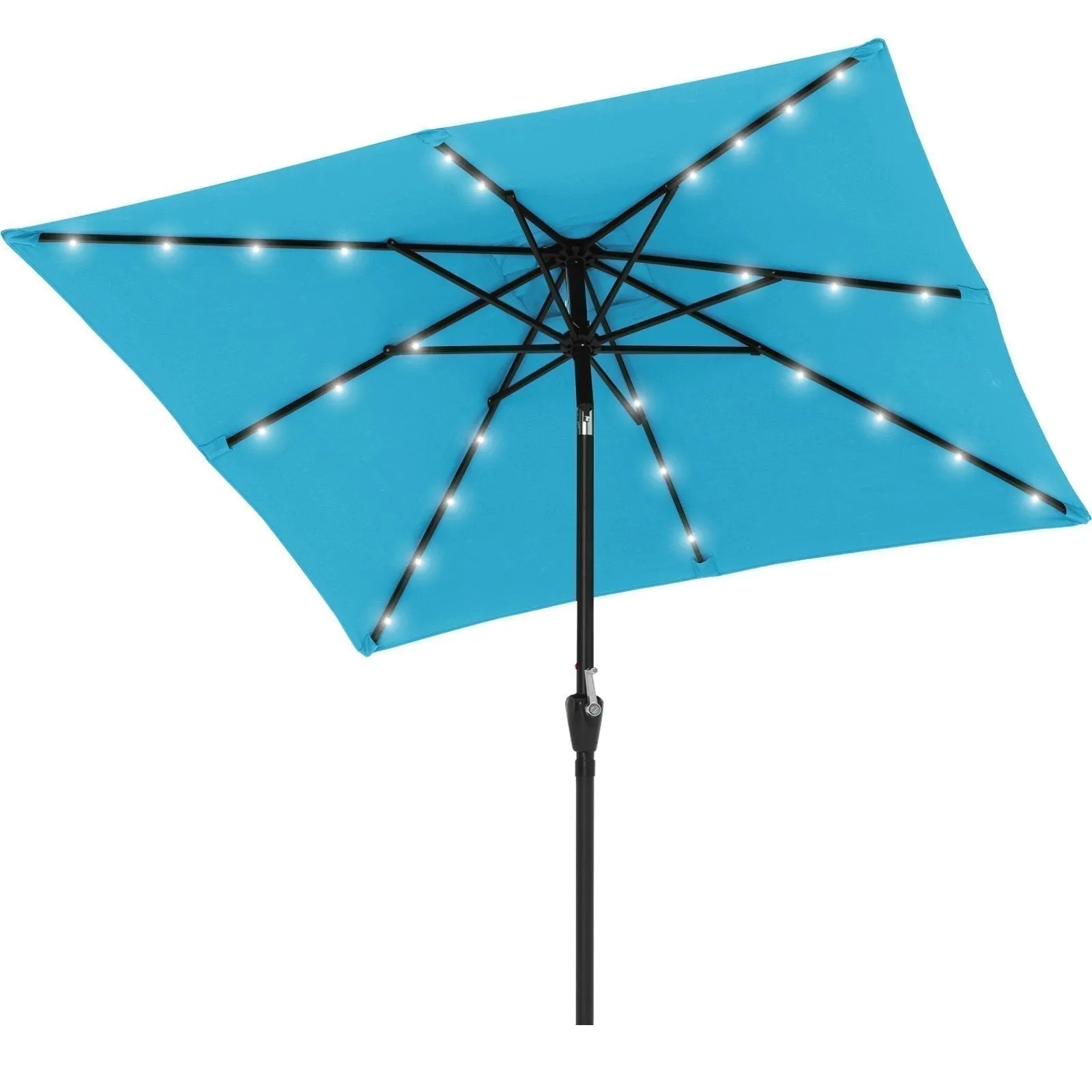 ABCCANOPY Outdoor Square Solar Powered Patio Umbrella with 28 LED Lights