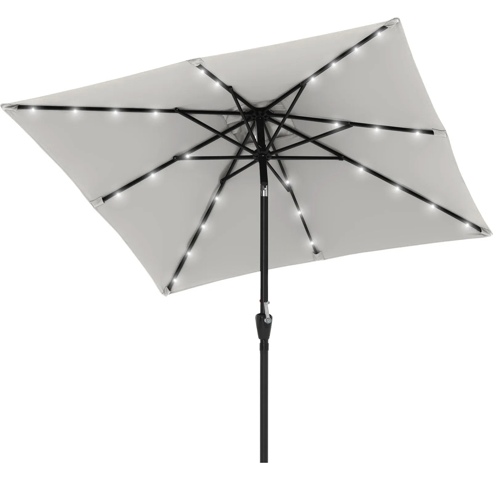 ABCCANOPY Outdoor Square Solar Powered Patio Umbrella with 28 LED Lights