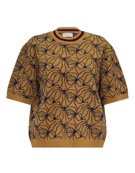 Abstract Flower Jacquard T-Shirt