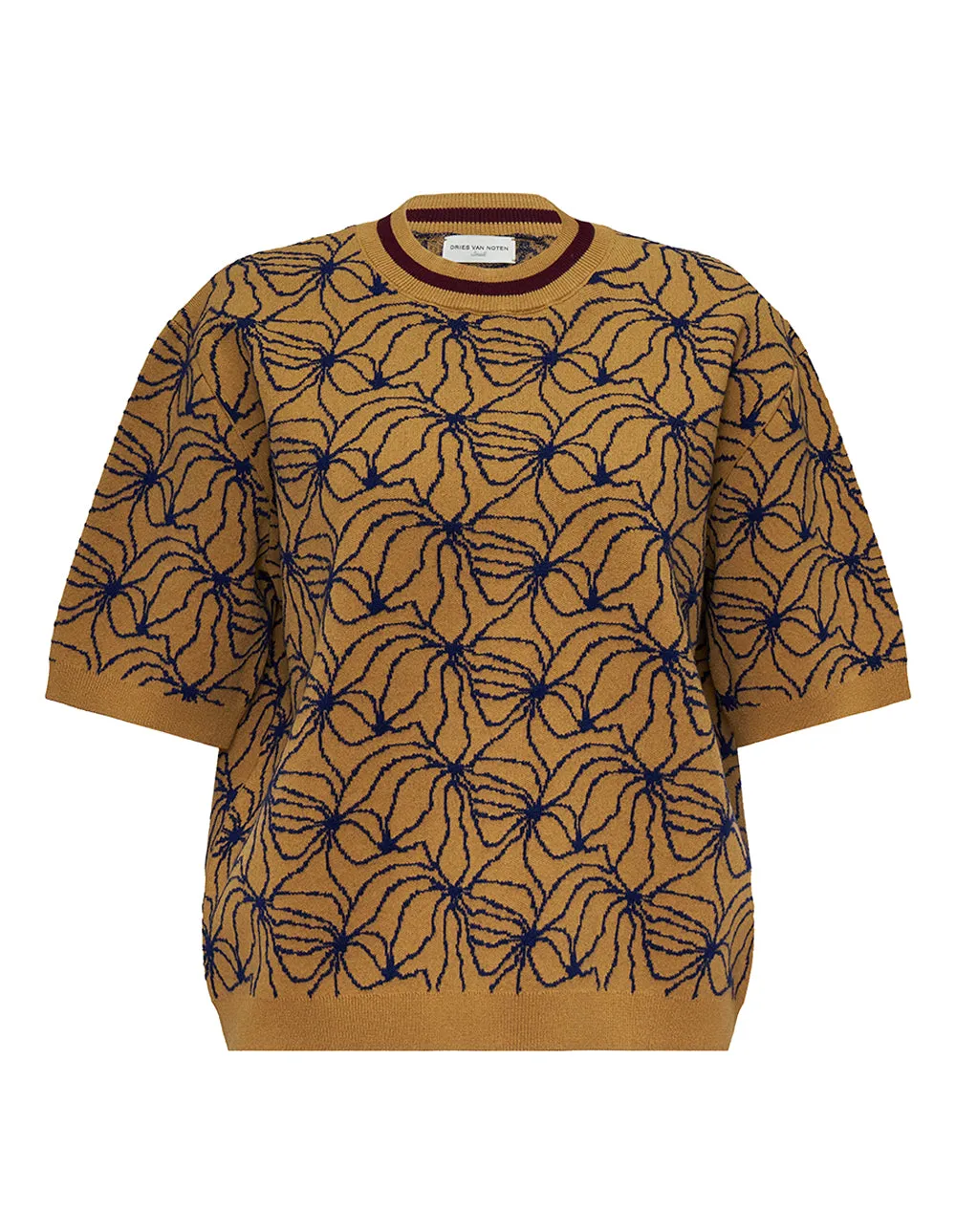 Abstract Flower Jacquard T-Shirt