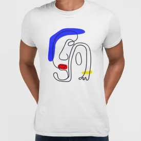 Abstract Portrait T-Shirt – Minimalist One Line Art Graphic Tee, Unisex Design Two