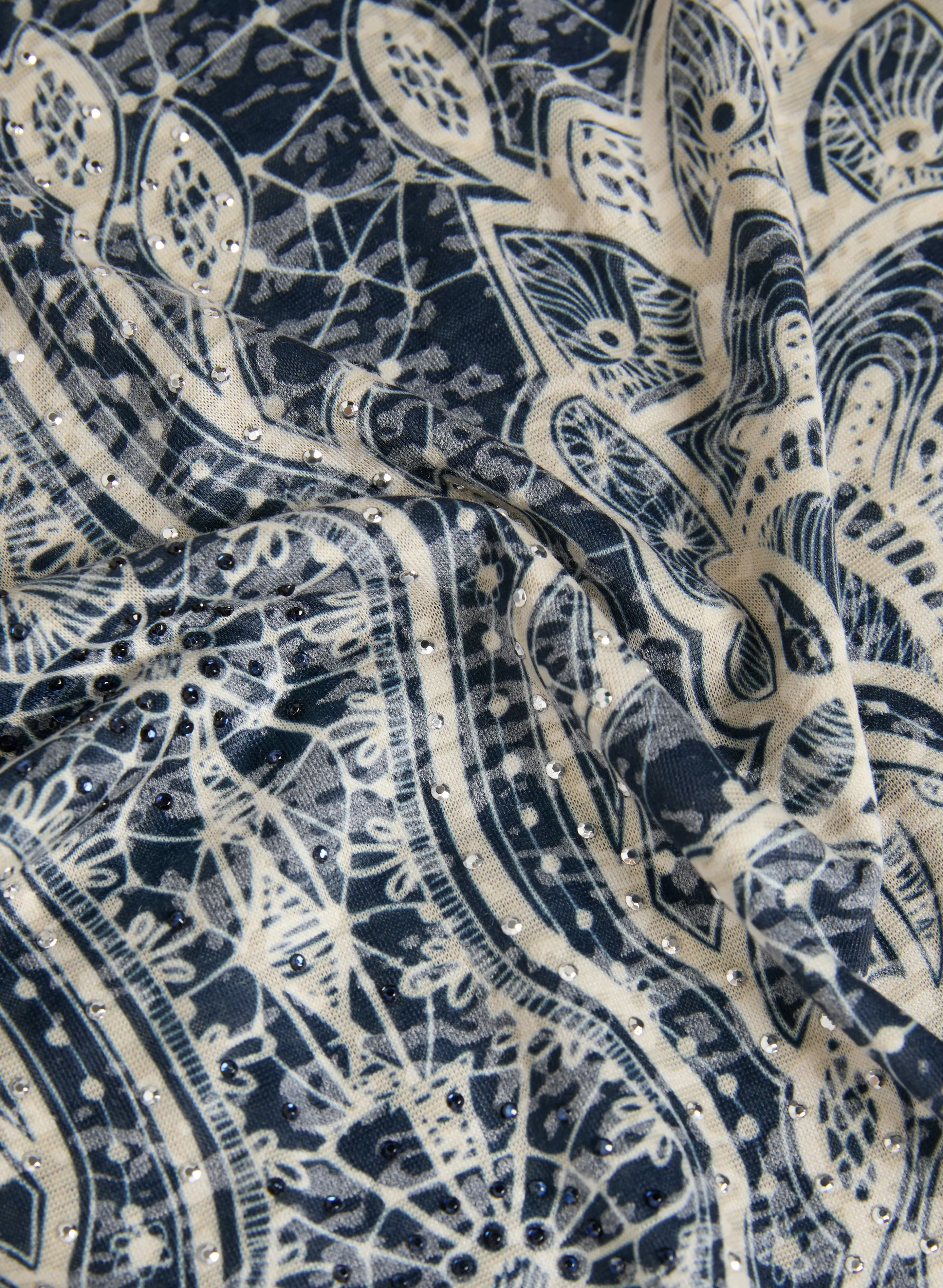 Abstract Print Burnout T-Shirt