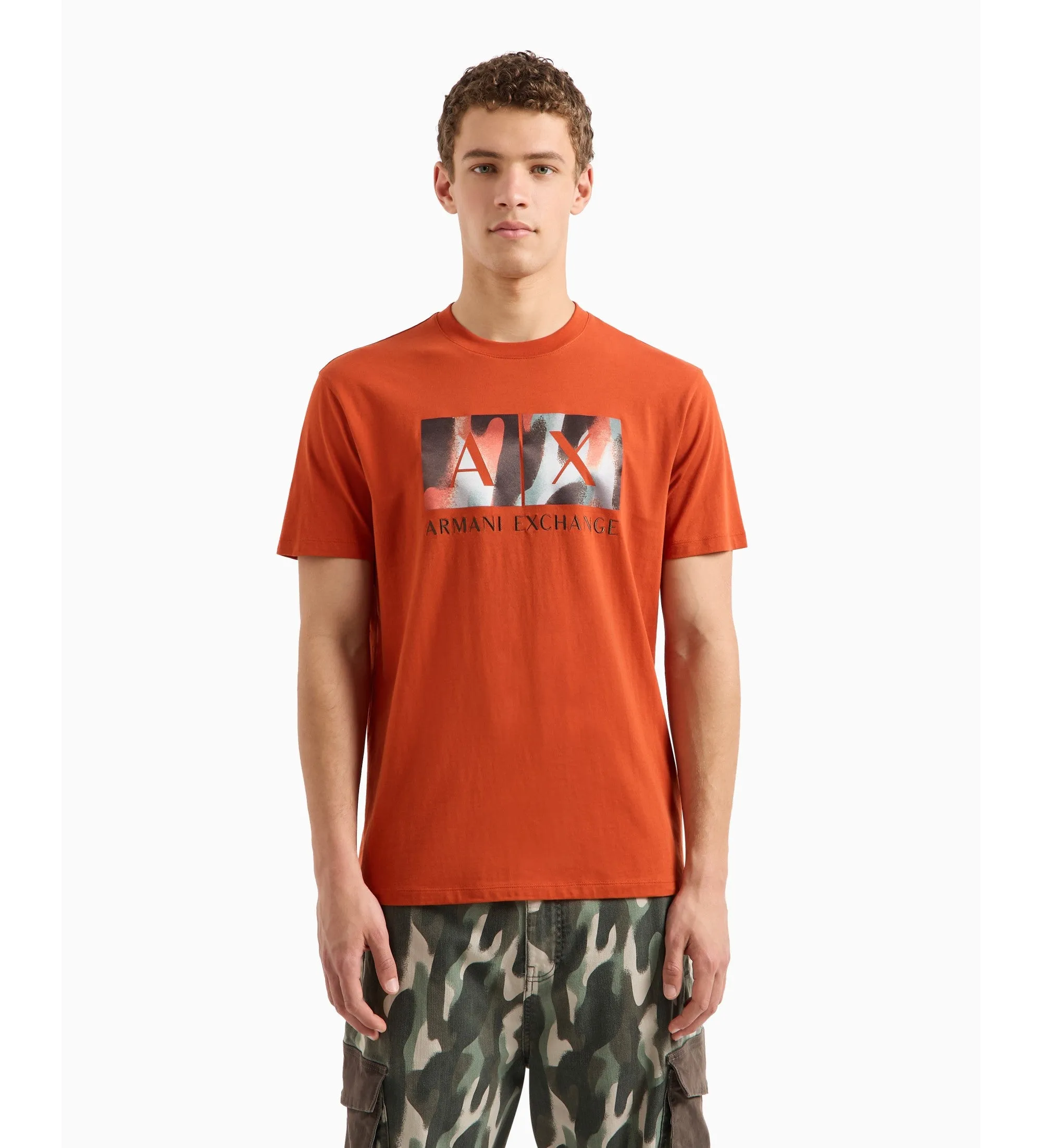 Abstract Print Logo T-Shirt (Orange) - A6DZTHFZJH4Z1498