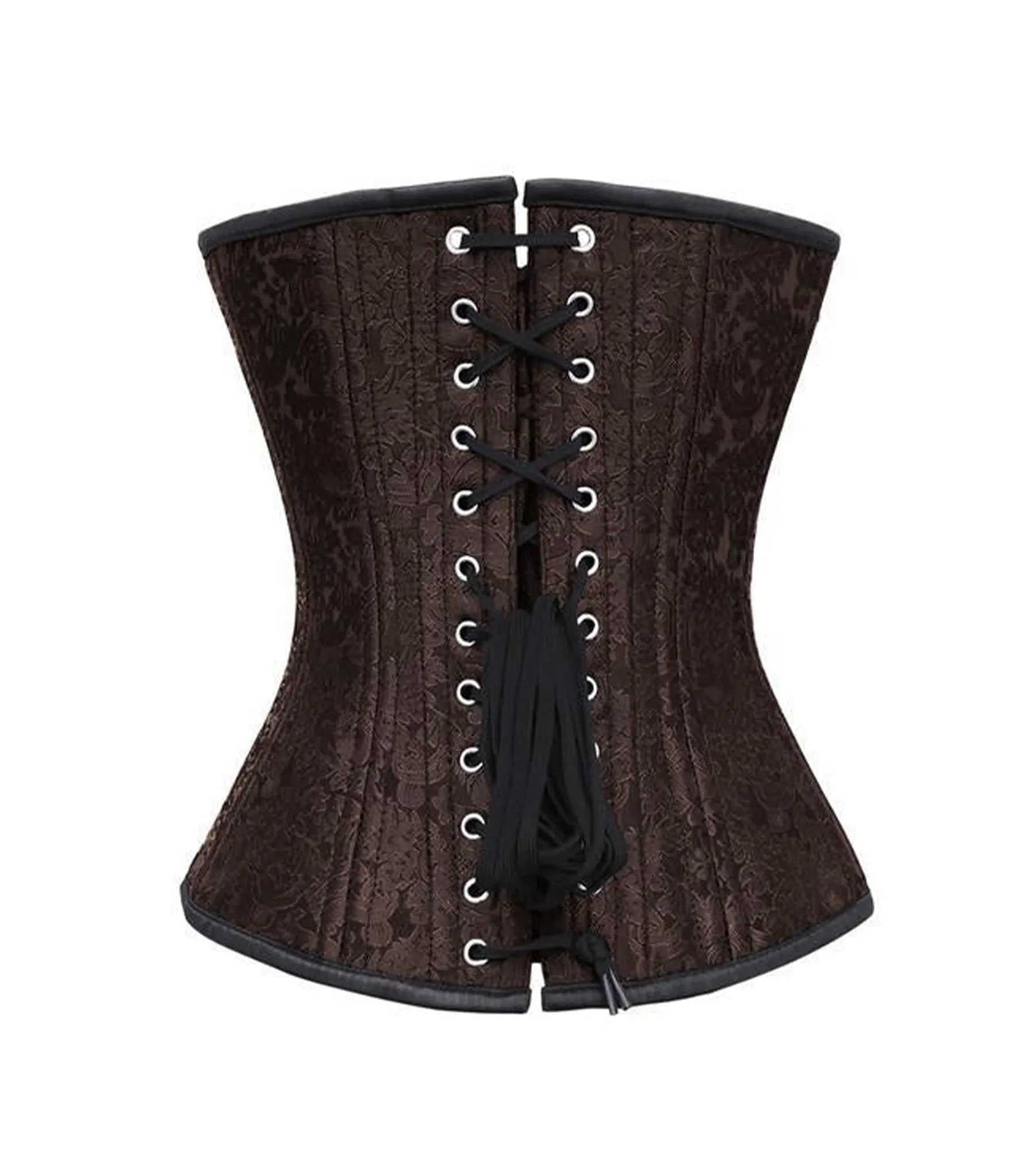 Affra Brown Brocade Waist Training Overbust Corset