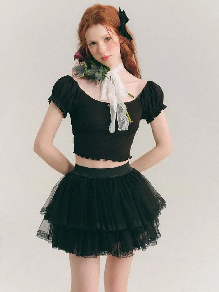 Airy Gauze Lace Ballet Tutu Skirt【s0000007382】
