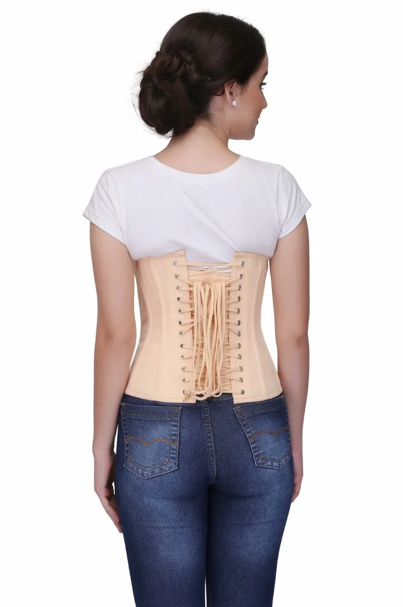 Authentic Steel Boned Waist Reducing Nude colour Underbust Corset