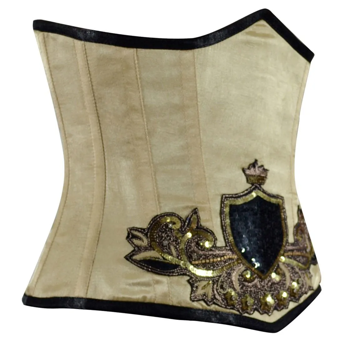 Beige Wanette Underbust Sequined Couture Corset