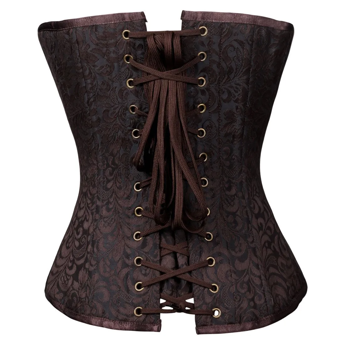Bertram Authentic Steel Boned Steampunk Waist Training Overbust Corset