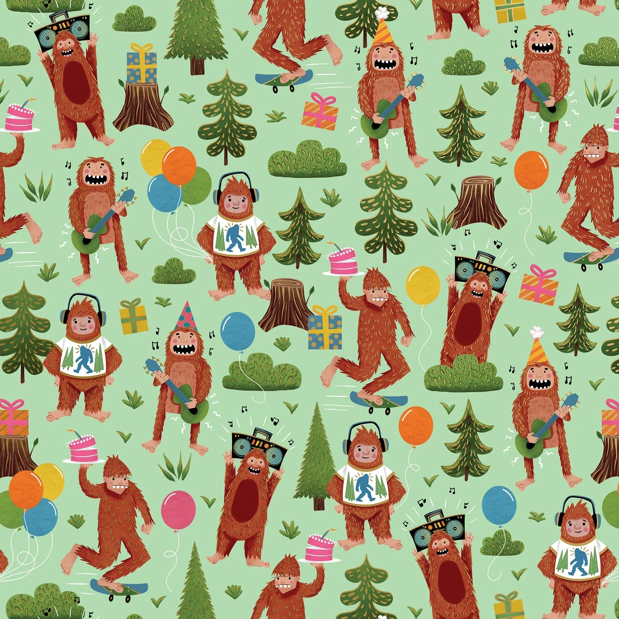 Bigfoot Party Birthday Gift Wrap