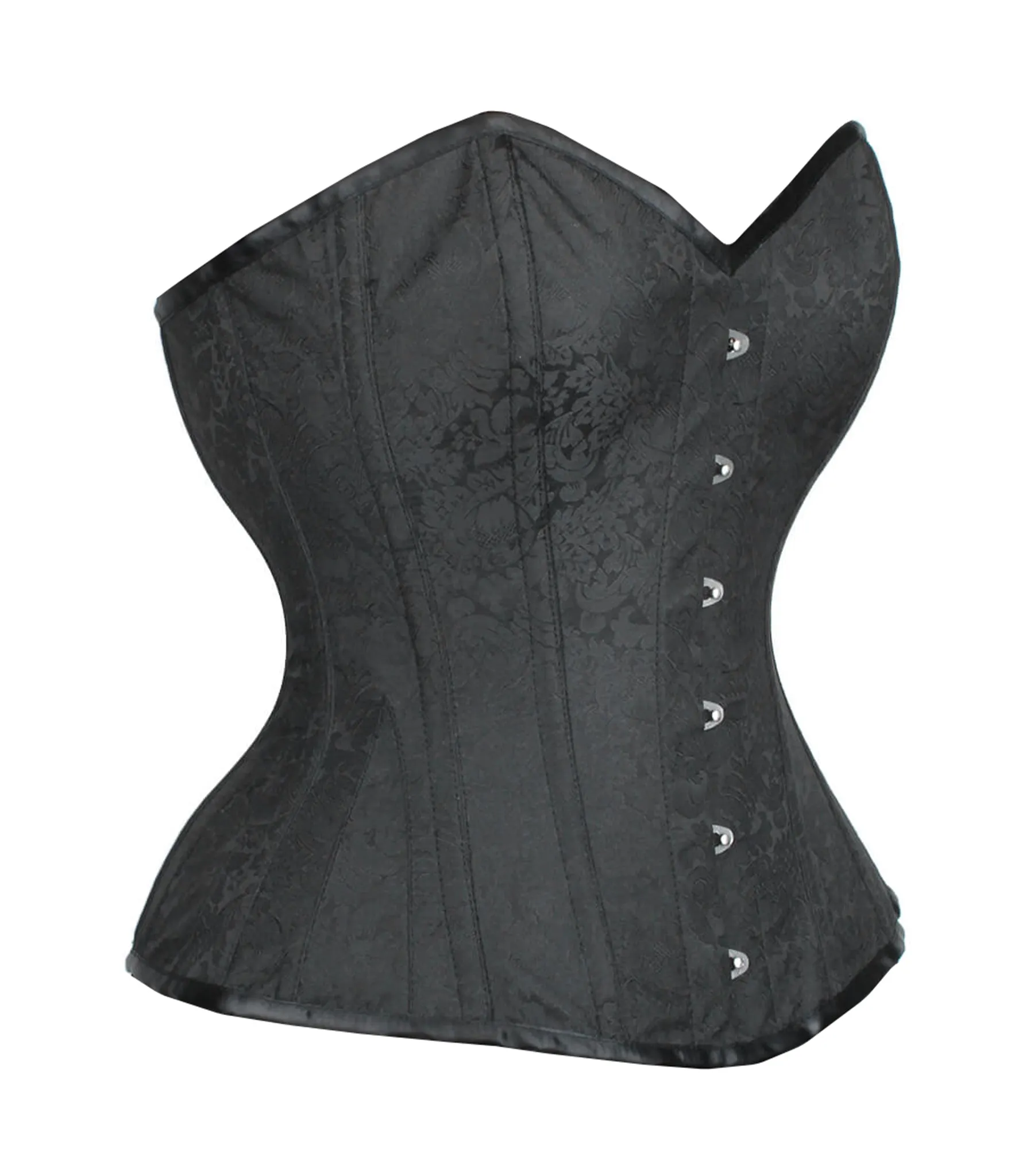 Black Brocade waist reducing overbust Corsets Overbust Corset