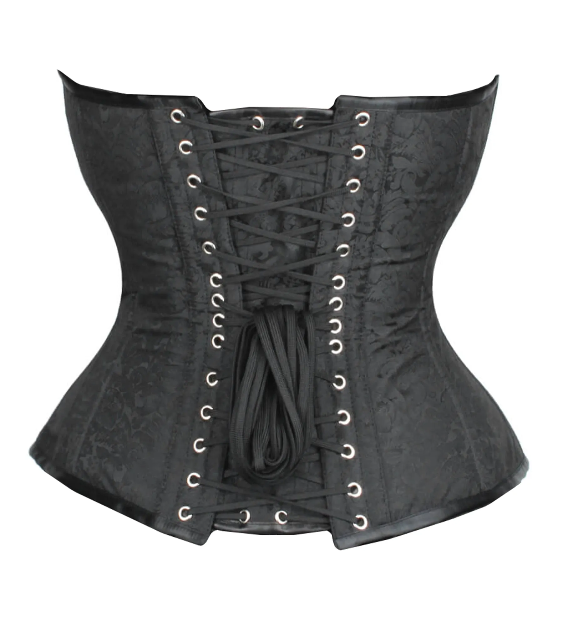 Black Brocade waist reducing overbust Corsets Overbust Corset