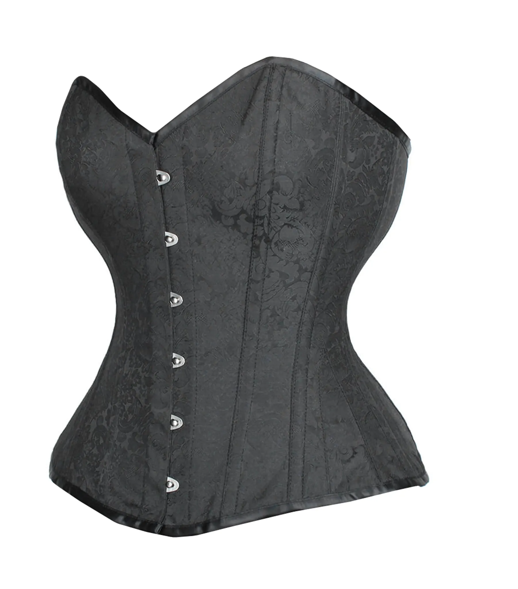 Black Brocade waist reducing overbust Corsets Overbust Corset