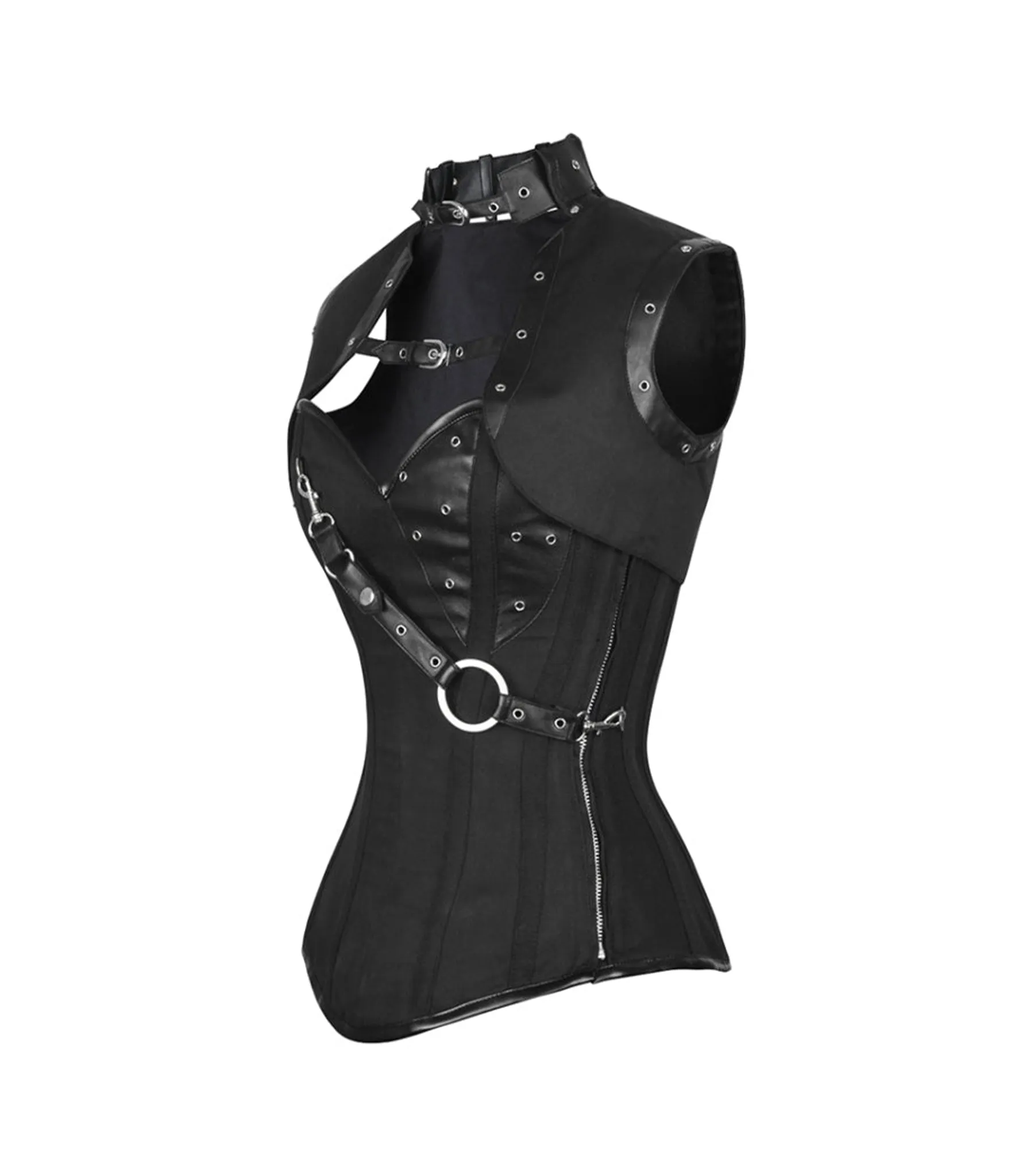 Black Cotton Overbust Corset