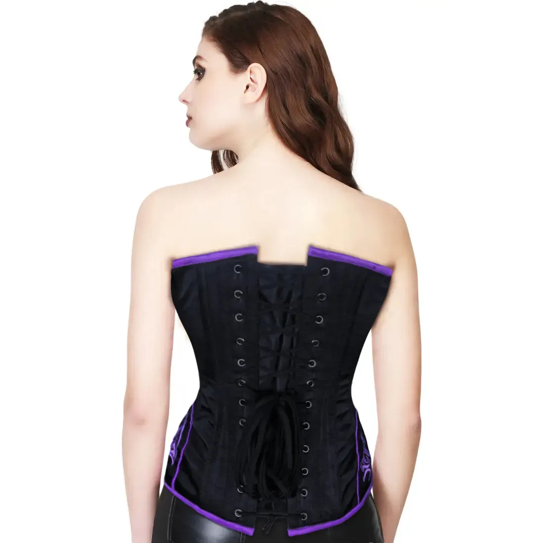 BLACK GOTHIC EMBROIDERED OVERBUST CORSET