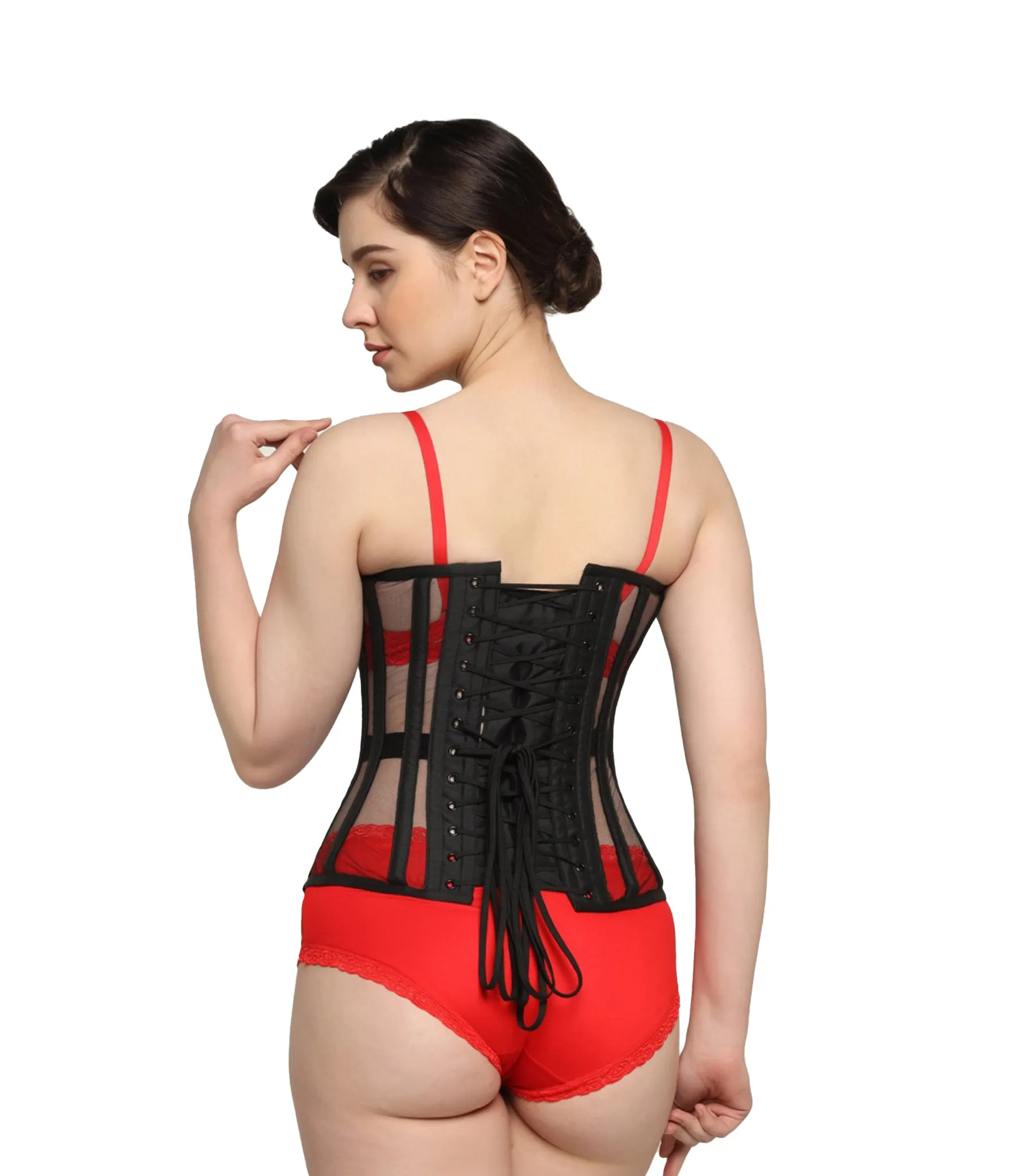Black Mesh Overbust Corset