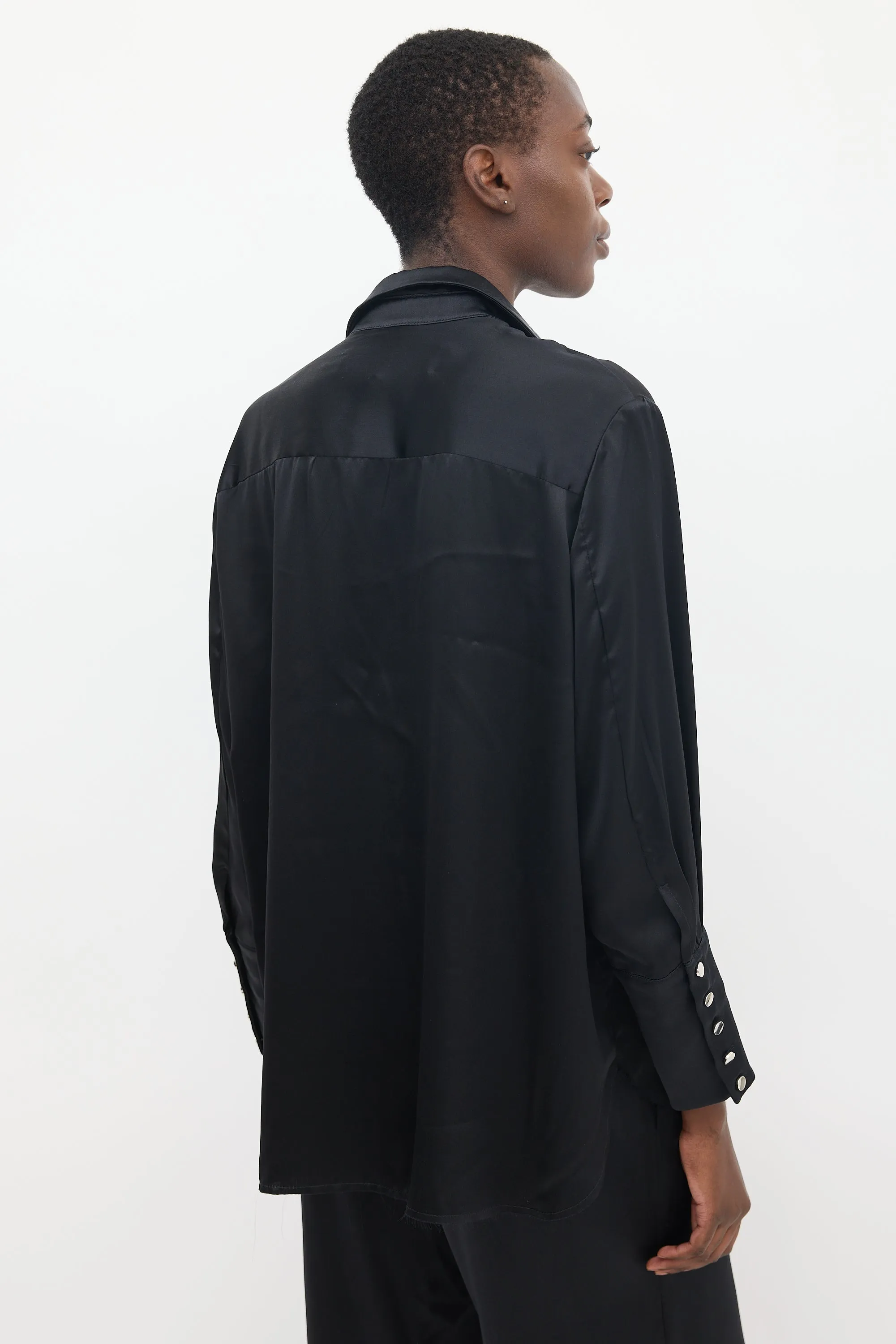 Black Silk Shirt & Pant Co-Ord Set