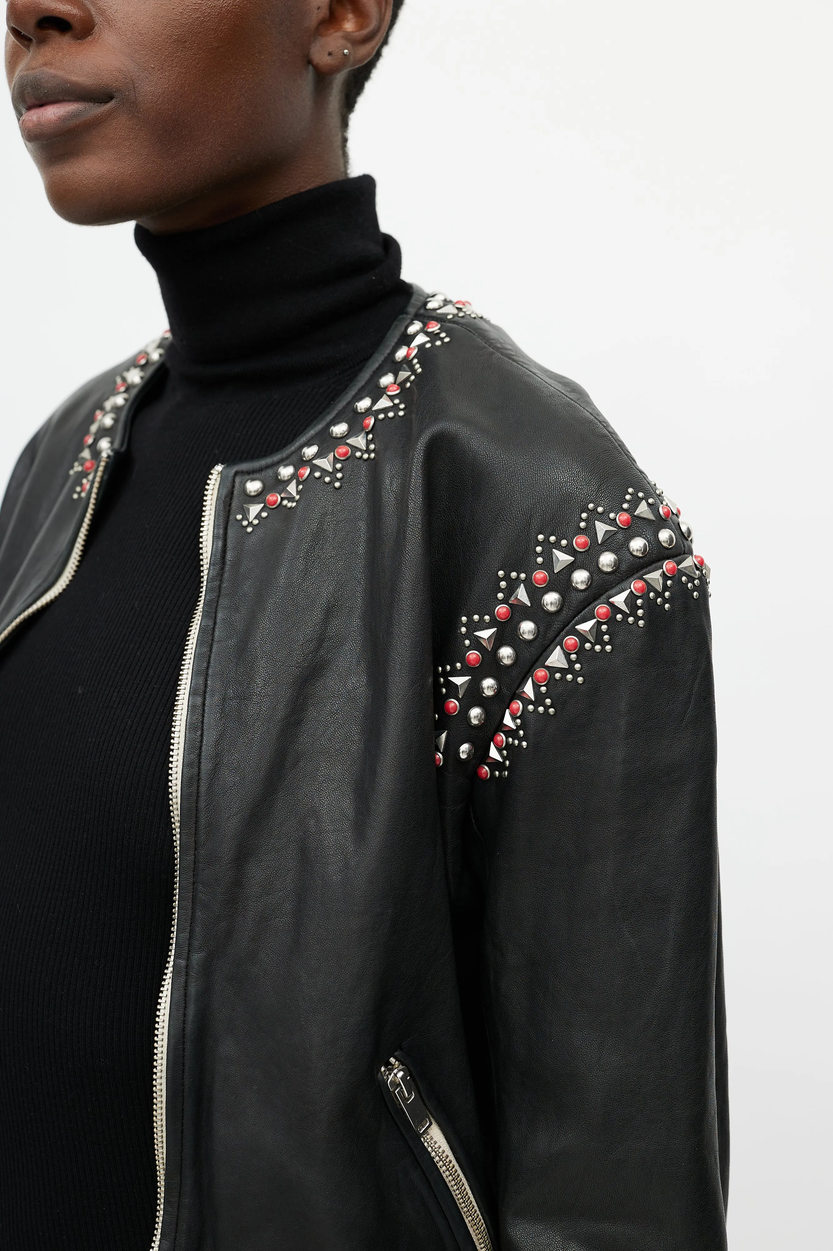 Black Studded Leather Jacket