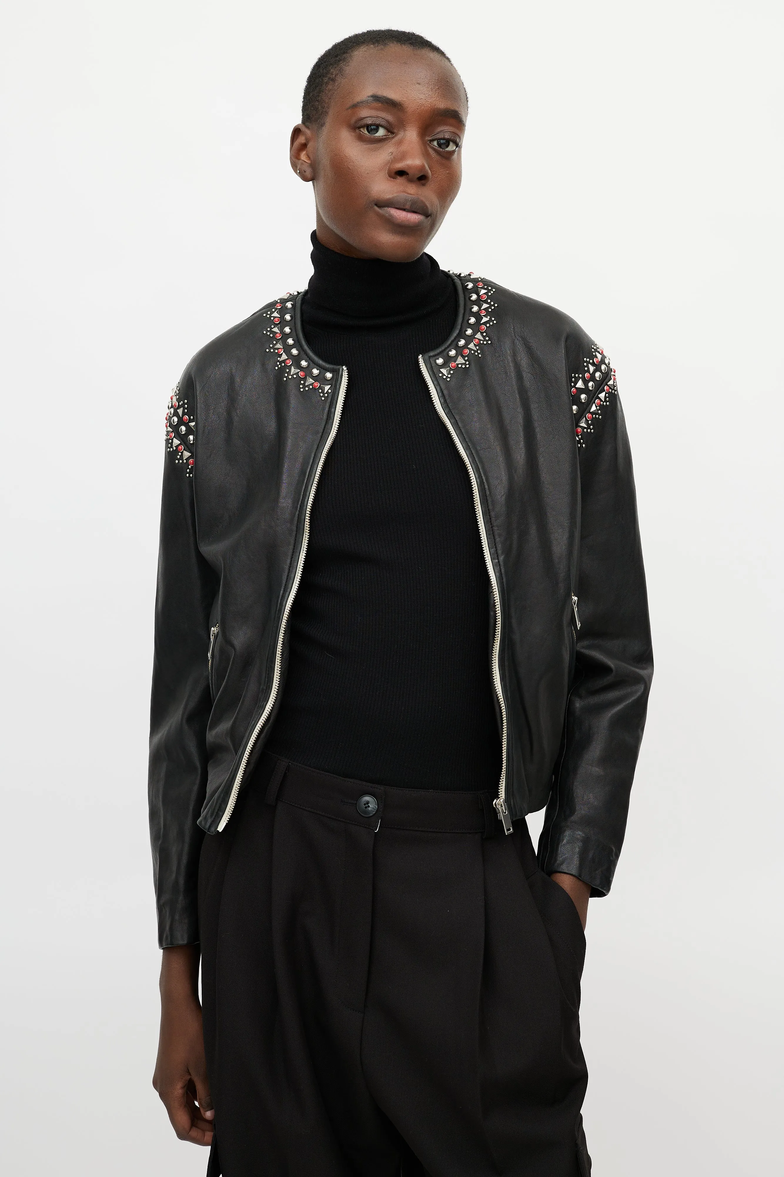 Black Studded Leather Jacket
