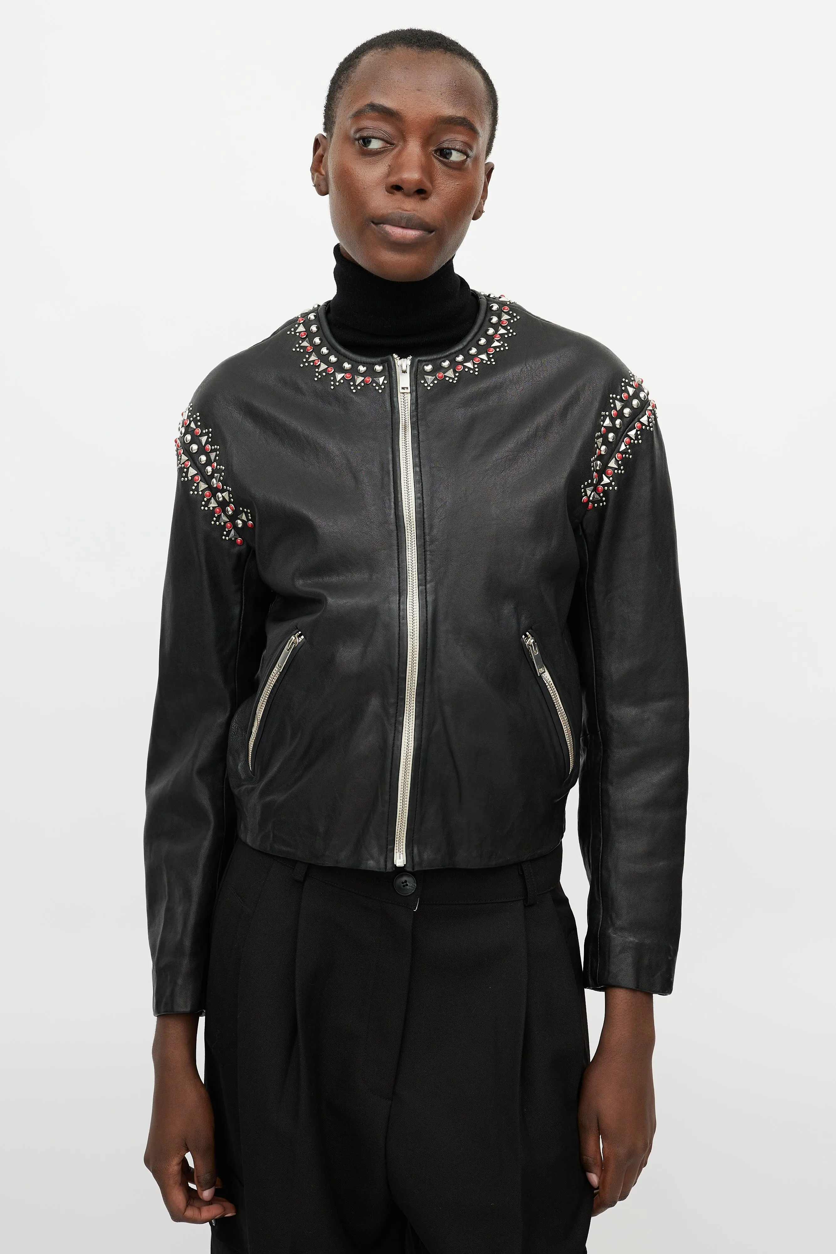 Black Studded Leather Jacket