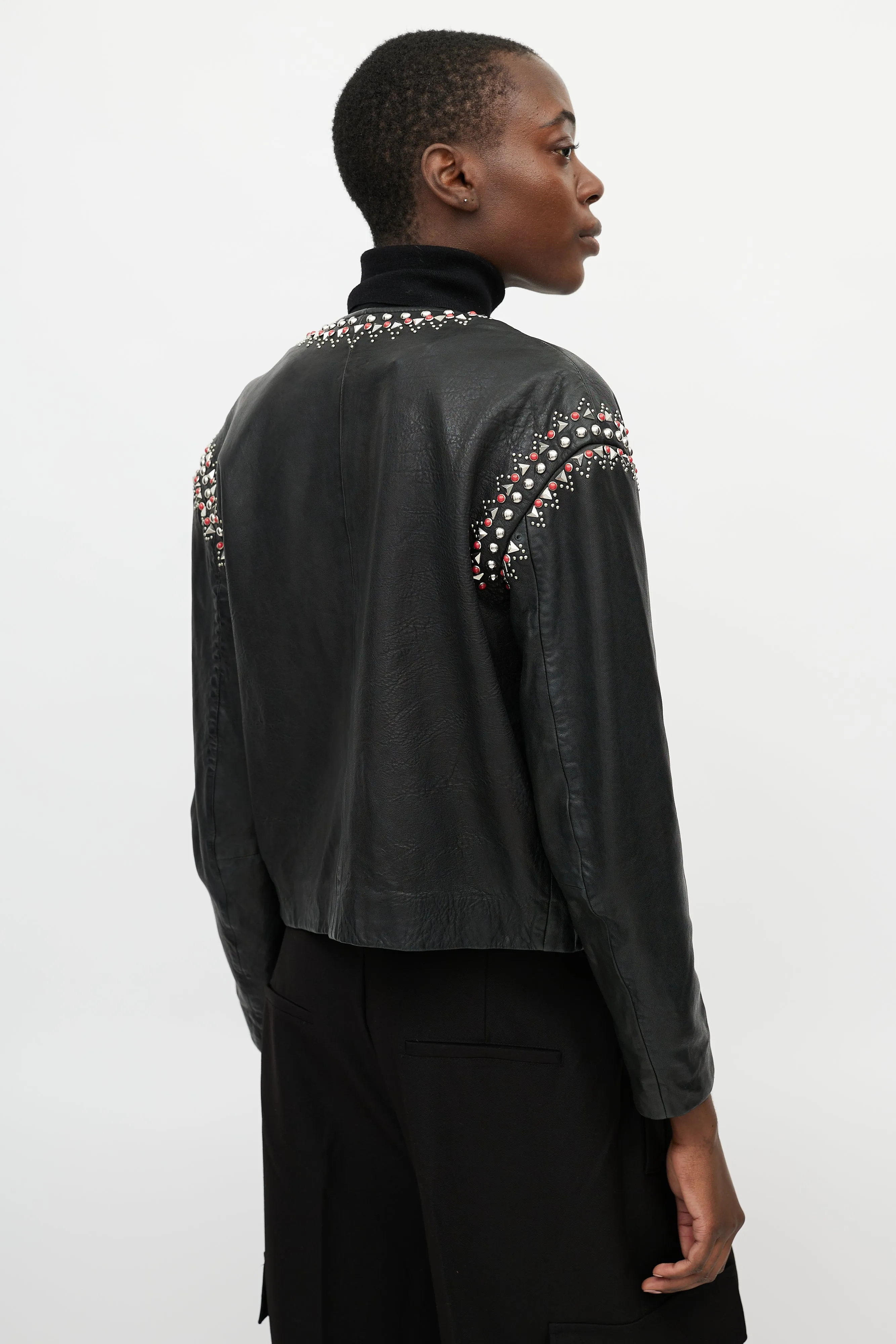 Black Studded Leather Jacket