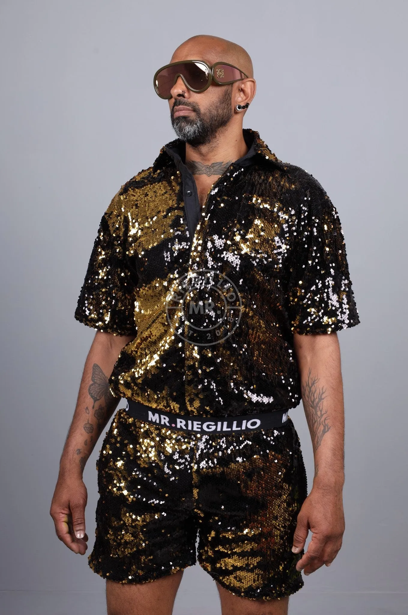 Black/Gold Sequin Shirt
