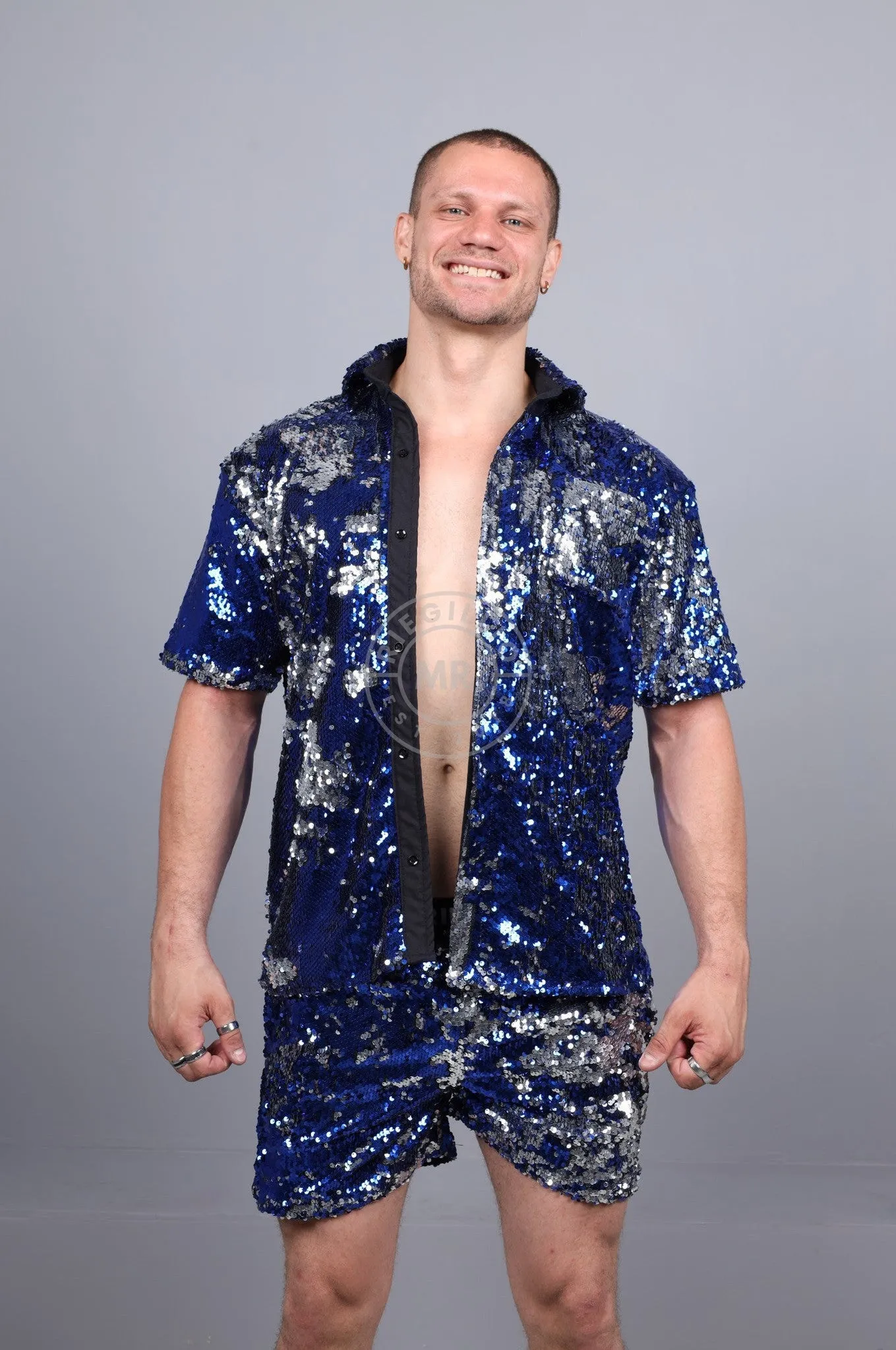 Blue/Silver Sequin Shirt