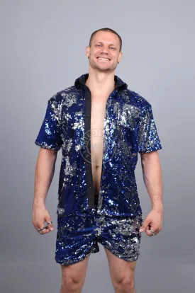 Blue/Silver Sequin Shirt