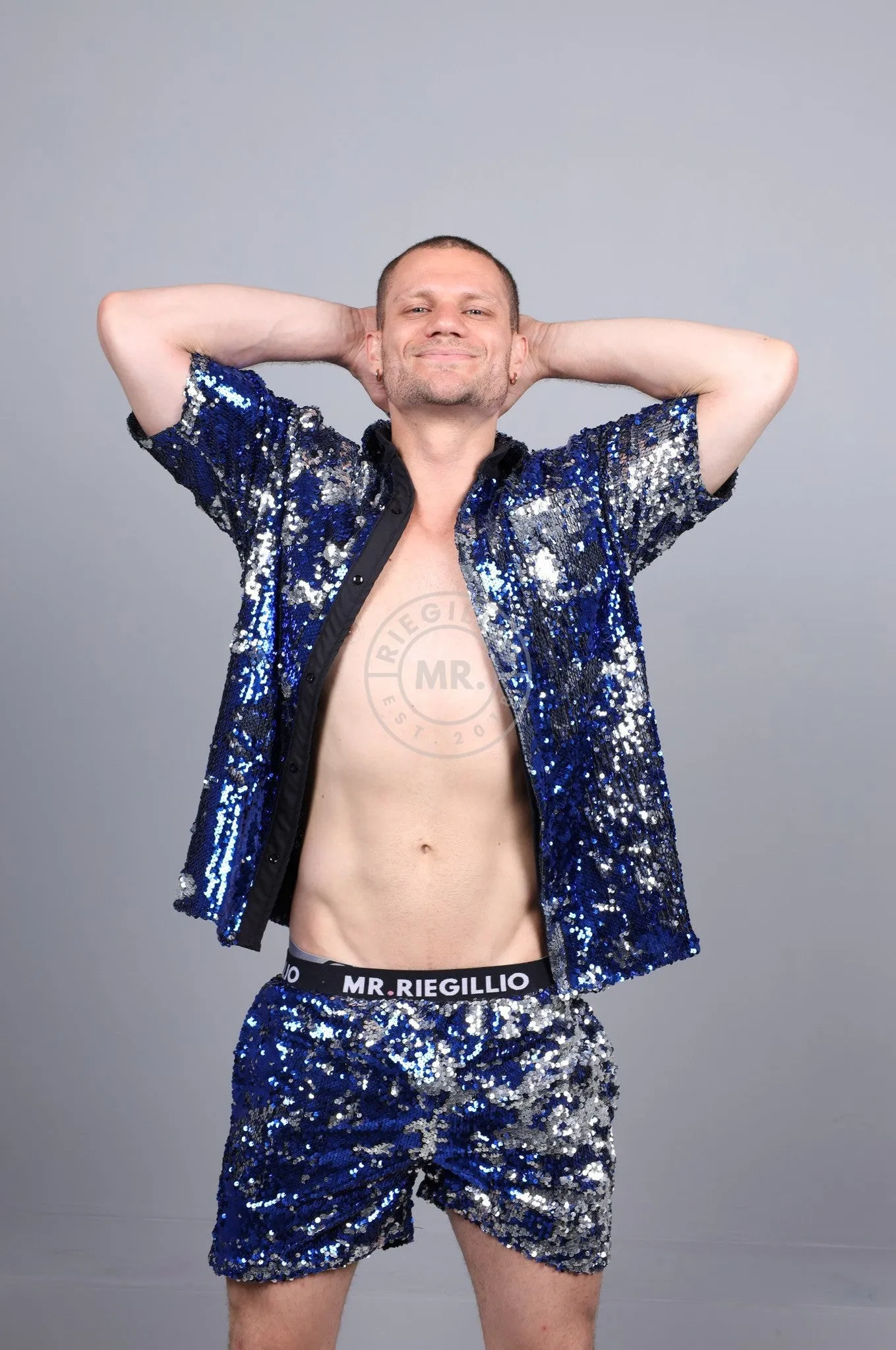 Blue/Silver Sequin Shirt
