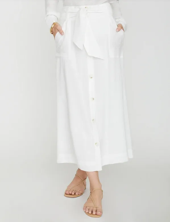 Brochu Walker - Carpi Skirt in Salt White
