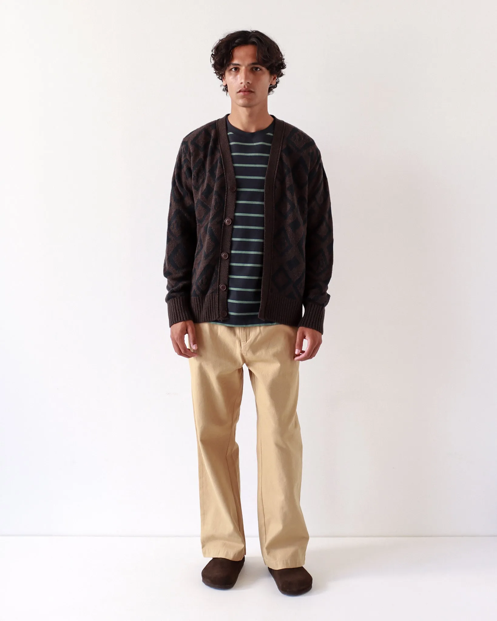 Buckley Cardigan - Brown / Black Geo Pattern