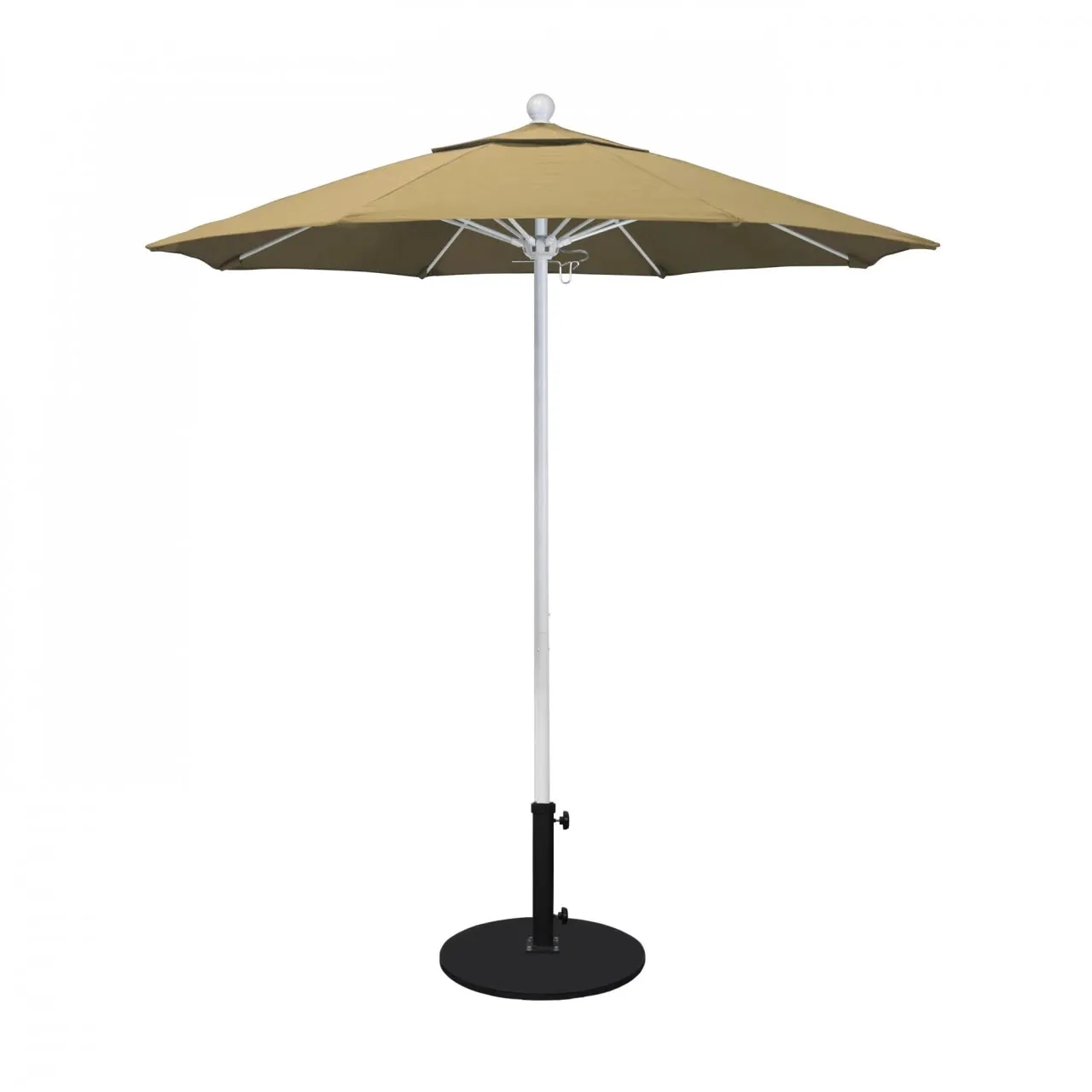 California Umbrella Venture Series 7.5 ft Commercial Patio Umbrella: Robust Aluminum Frame with Push Lift and Fiberglass Ribs