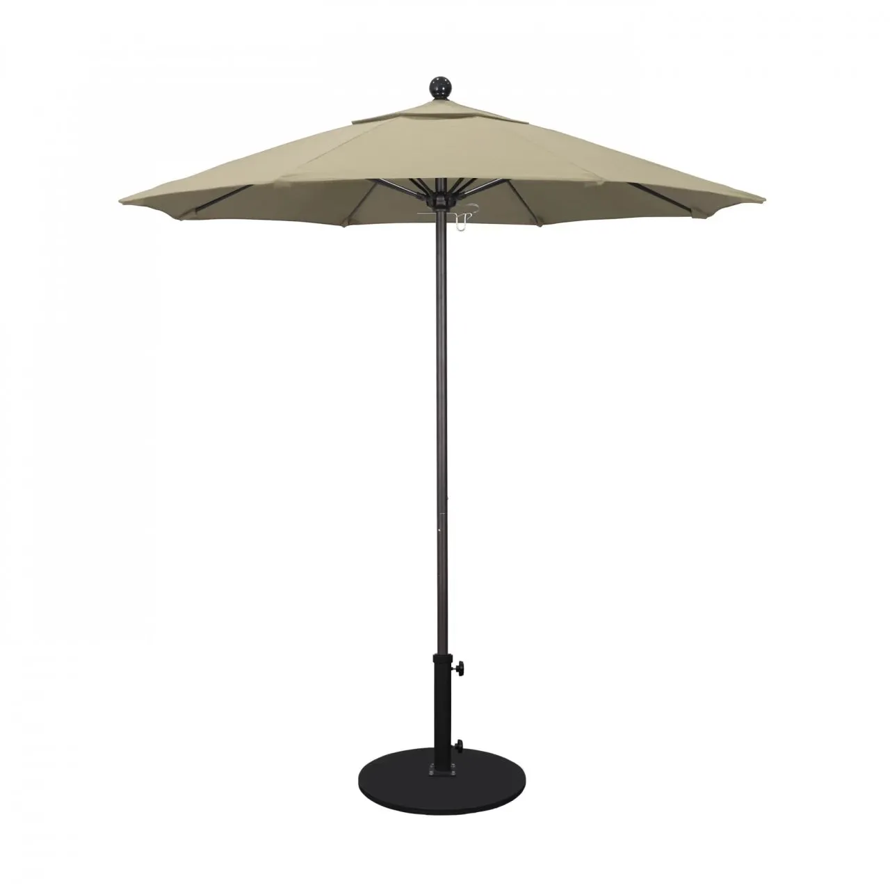 California Umbrella Venture Series 7.5 ft Commercial Patio Umbrella: Robust Aluminum Frame with Push Lift and Fiberglass Ribs