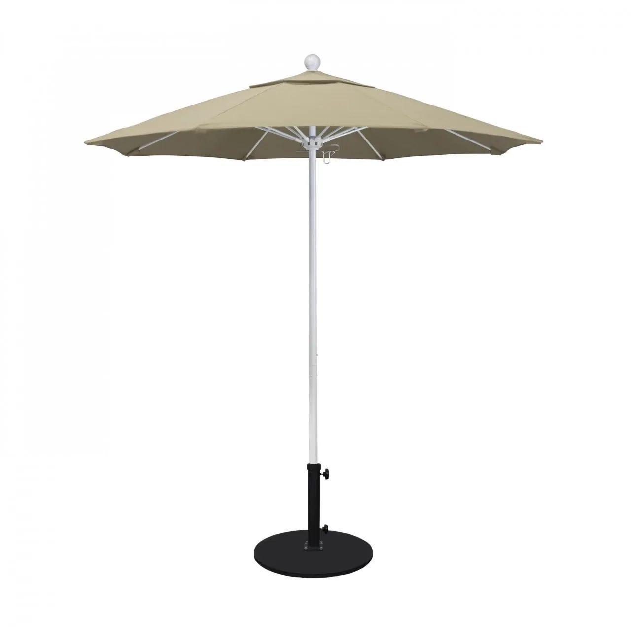 California Umbrella Venture Series 7.5 ft Commercial Patio Umbrella: Robust Aluminum Frame with Push Lift and Fiberglass Ribs