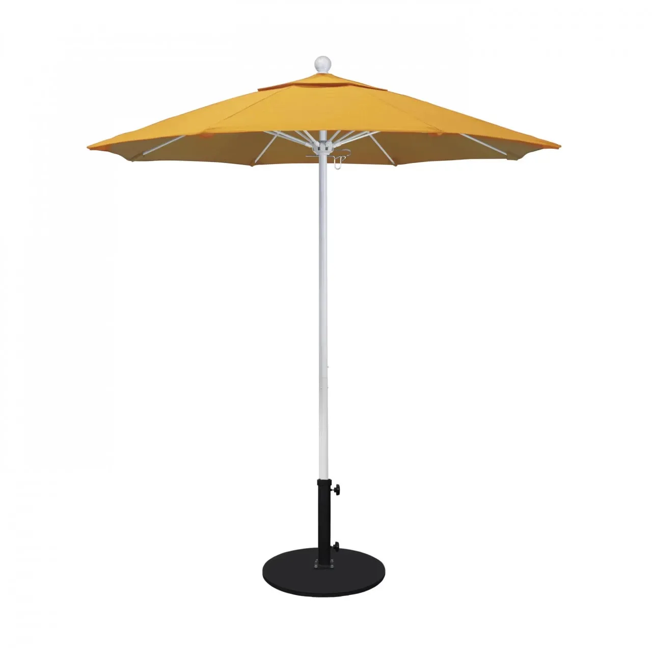 California Umbrella Venture Series 7.5 ft Commercial Patio Umbrella: Robust Aluminum Frame with Push Lift and Fiberglass Ribs