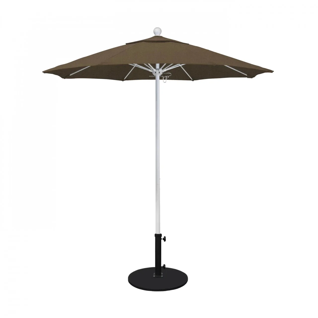 California Umbrella Venture Series 7.5 ft Commercial Patio Umbrella: Robust Aluminum Frame with Push Lift and Fiberglass Ribs