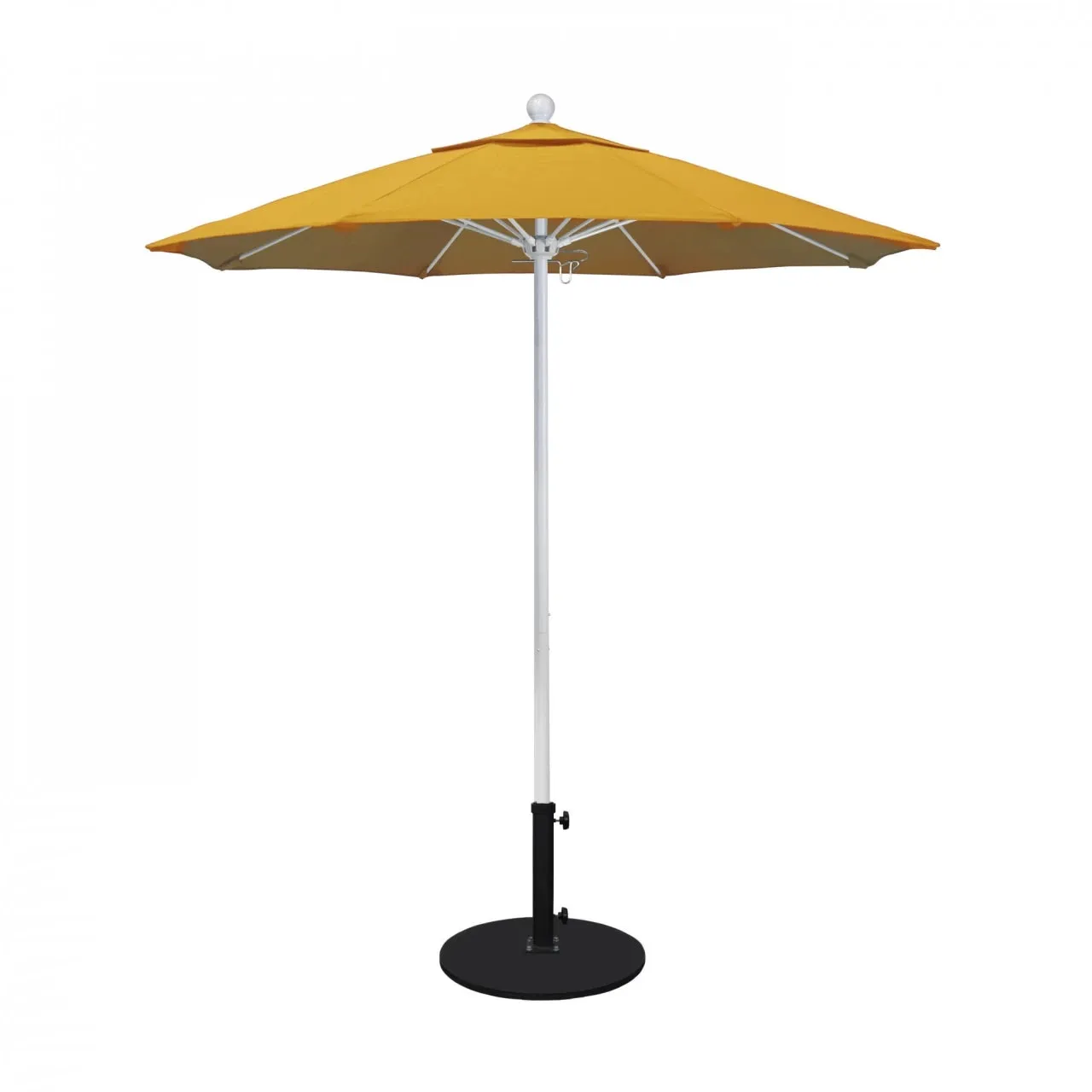 California Umbrella Venture Series 7.5 ft Commercial Patio Umbrella: Robust Aluminum Frame with Push Lift and Fiberglass Ribs