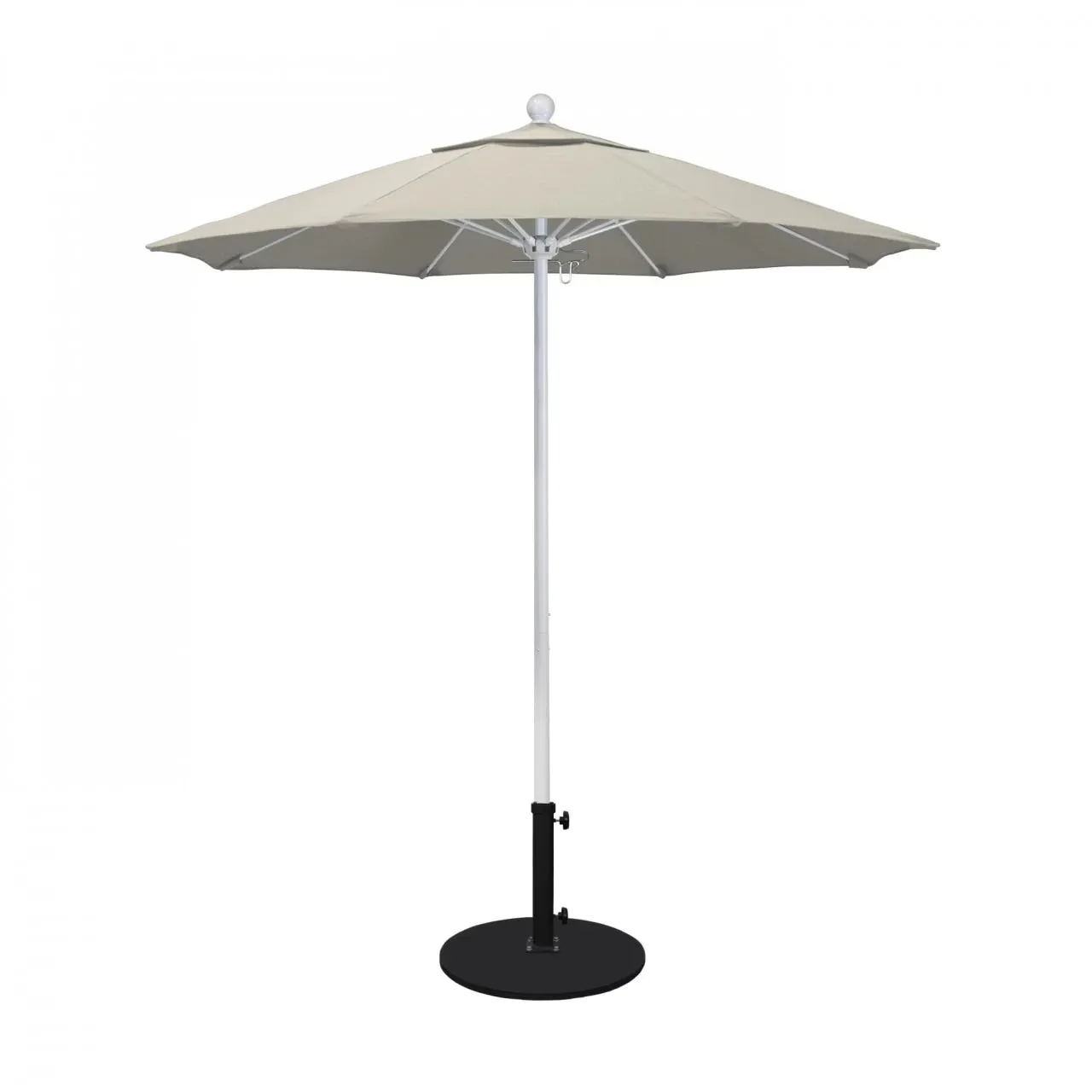 California Umbrella Venture Series 7.5 ft Commercial Patio Umbrella: Robust Aluminum Frame with Push Lift and Fiberglass Ribs