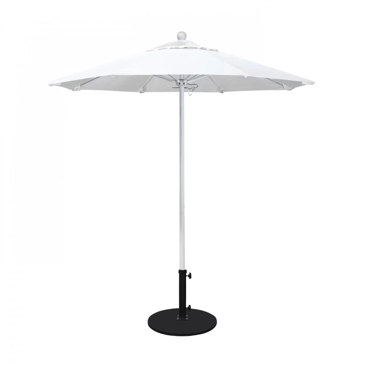 California Umbrella Venture Series 7.5 ft Commercial Patio Umbrella: Robust Aluminum Frame with Push Lift and Fiberglass Ribs