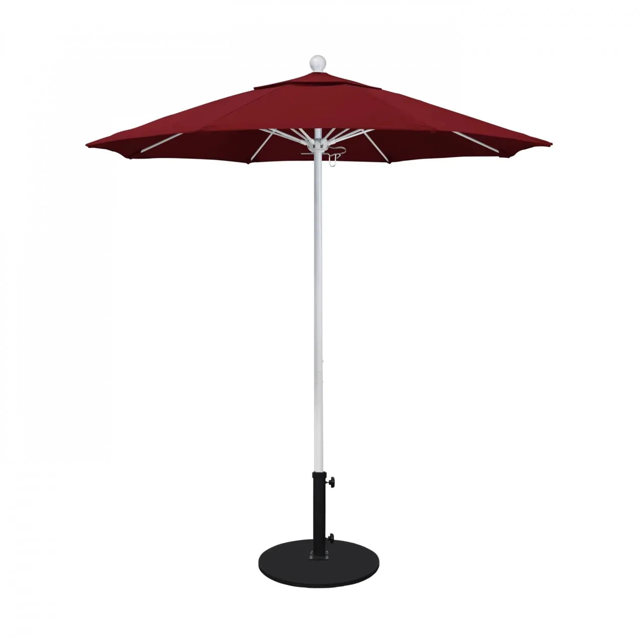 California Umbrella Venture Series 7.5 ft Commercial Patio Umbrella: Robust Aluminum Frame with Push Lift and Fiberglass Ribs