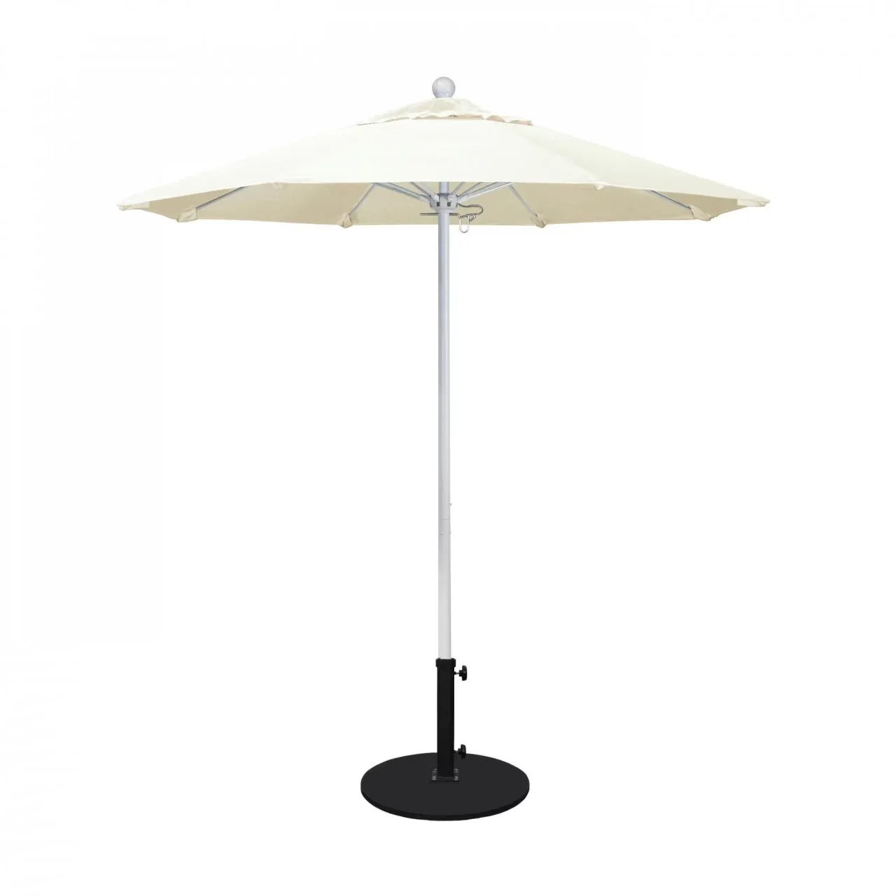 California Umbrella Venture Series 7.5 ft Commercial Patio Umbrella: Robust Aluminum Frame with Push Lift and Fiberglass Ribs